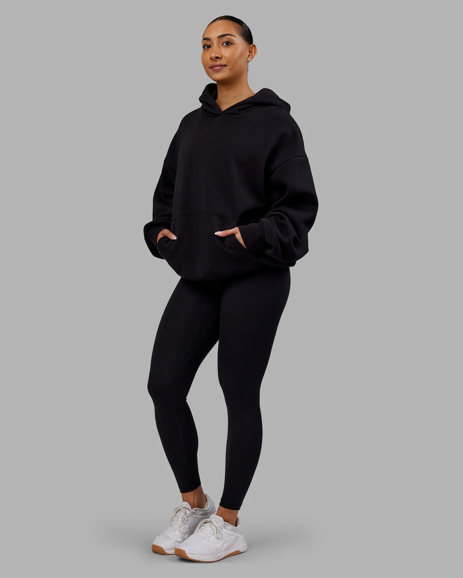 Rise & Lift Hoodie Oversized - Black-White - Image 10