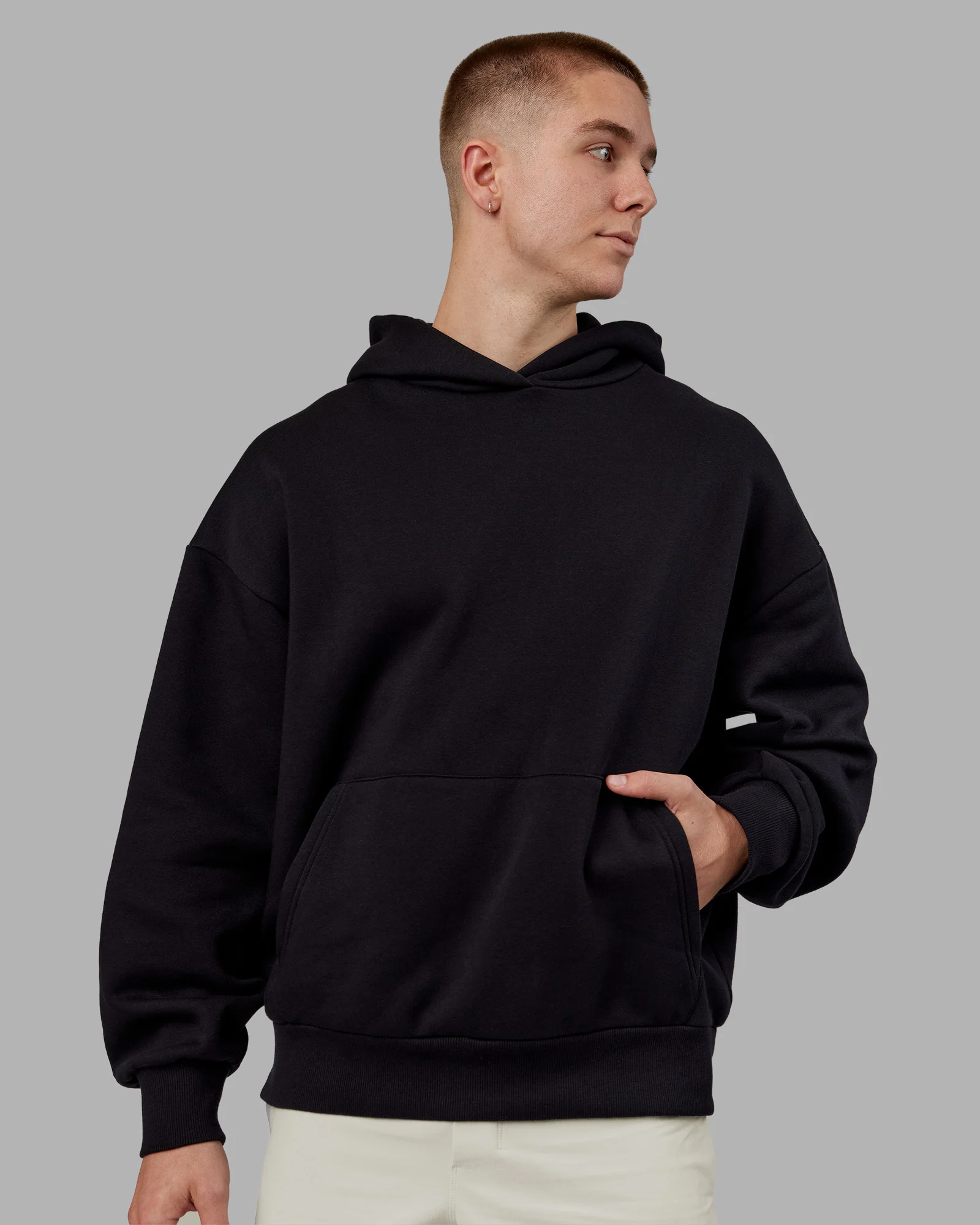 Rise & Lift Hoodie Oversized - Black-White - Image 3