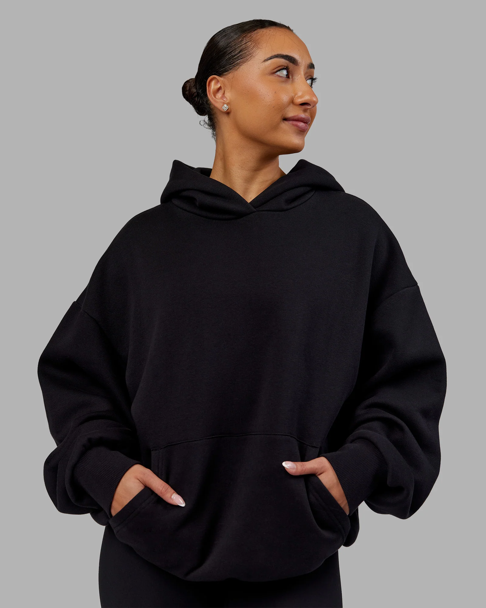 Rise & Lift Hoodie Oversized - Black-White - Image 4