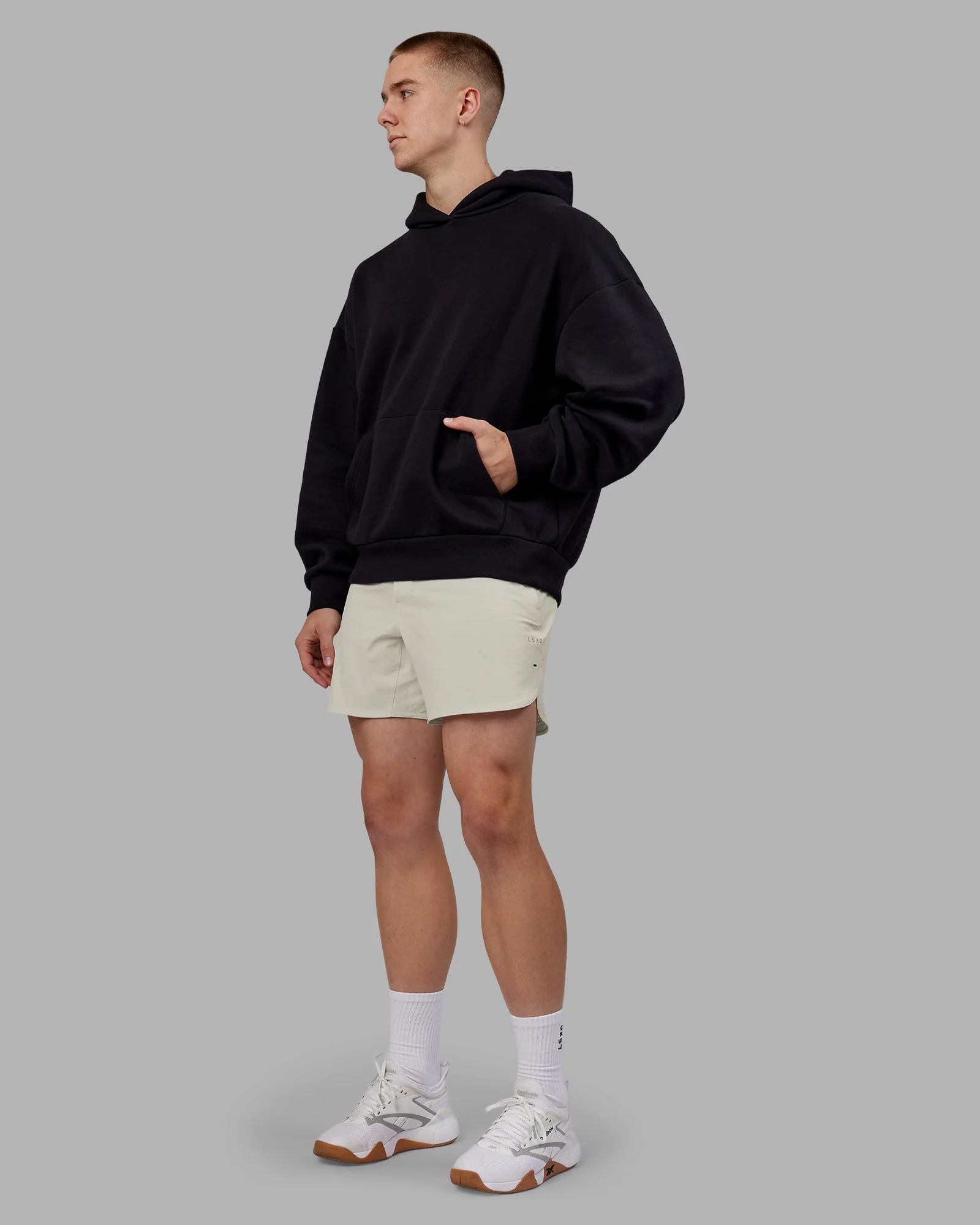 Rise & Lift Hoodie Oversized - Black-White - Image 5