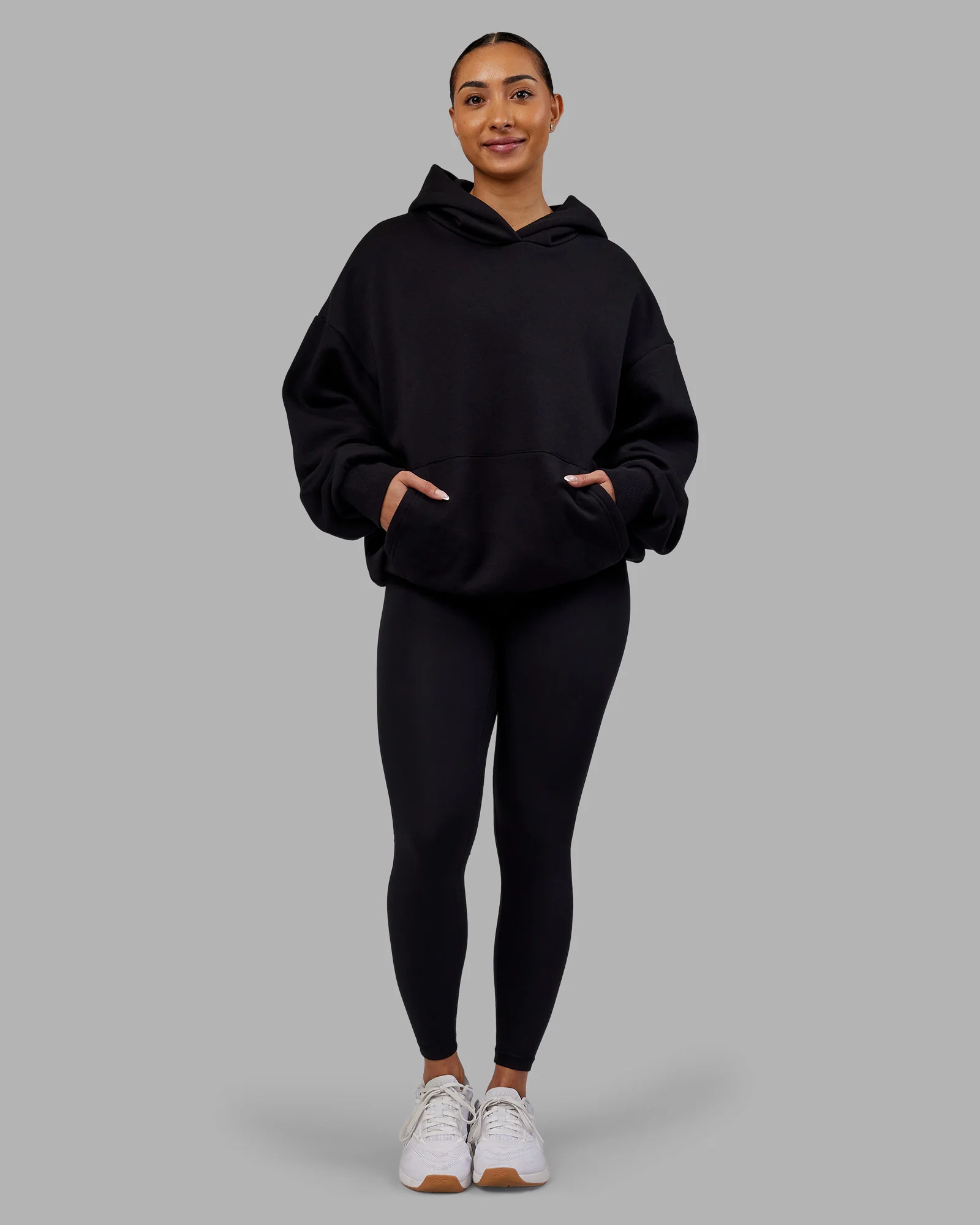 Rise & Lift Hoodie Oversized - Black-White - Image 6
