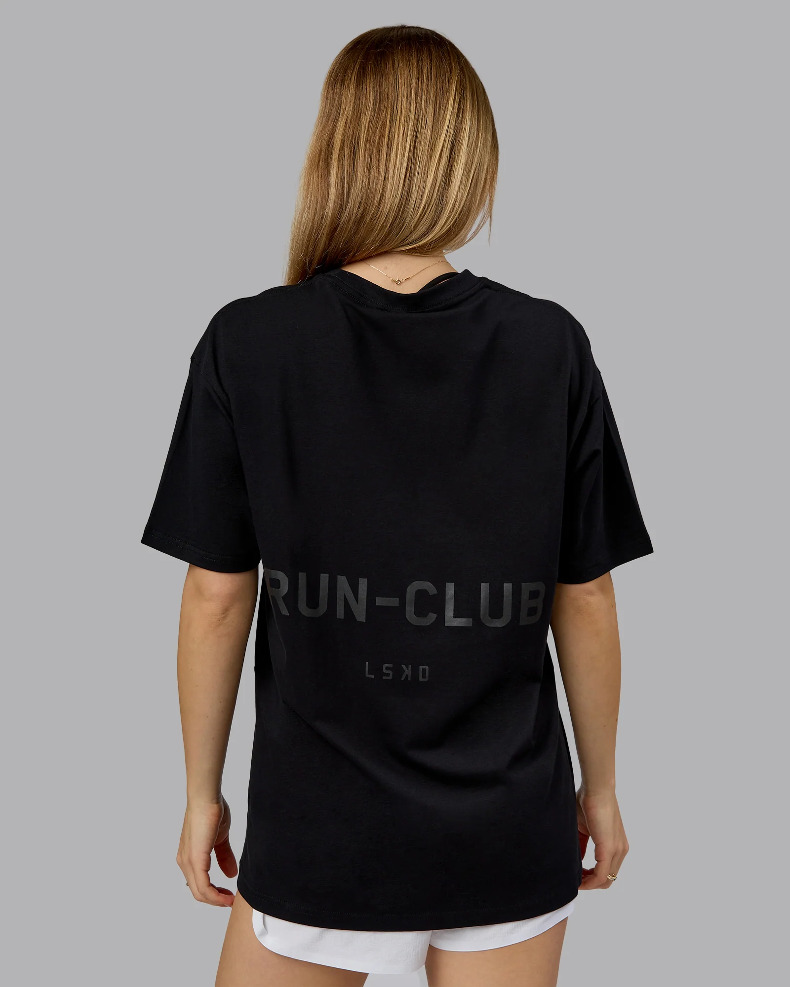 RUN CLUB FLXCotton Tee Oversize - Black-Reflective - Image 2