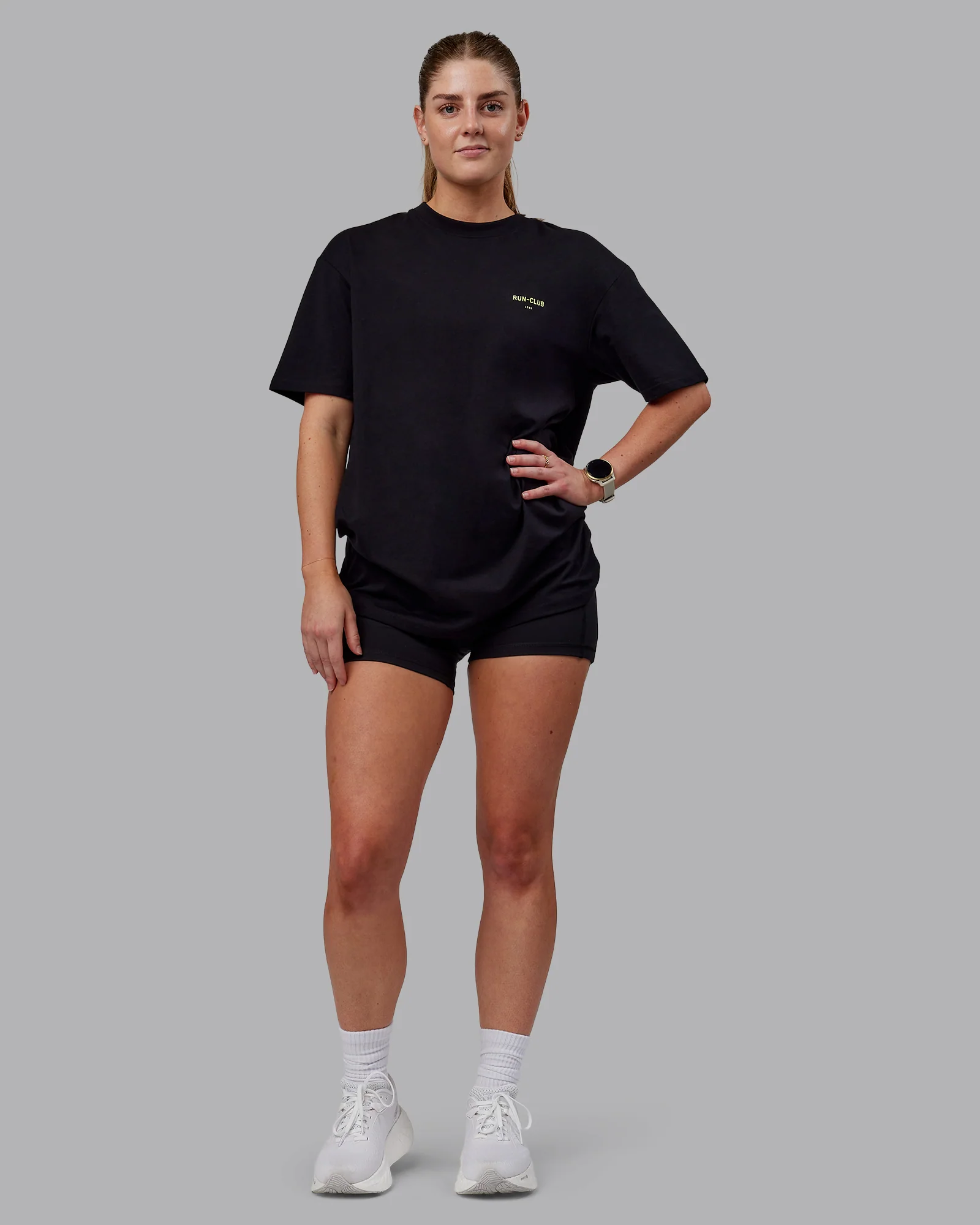RUN CLUB FLXCotton Tee Oversize - Black-Volt - Image 13