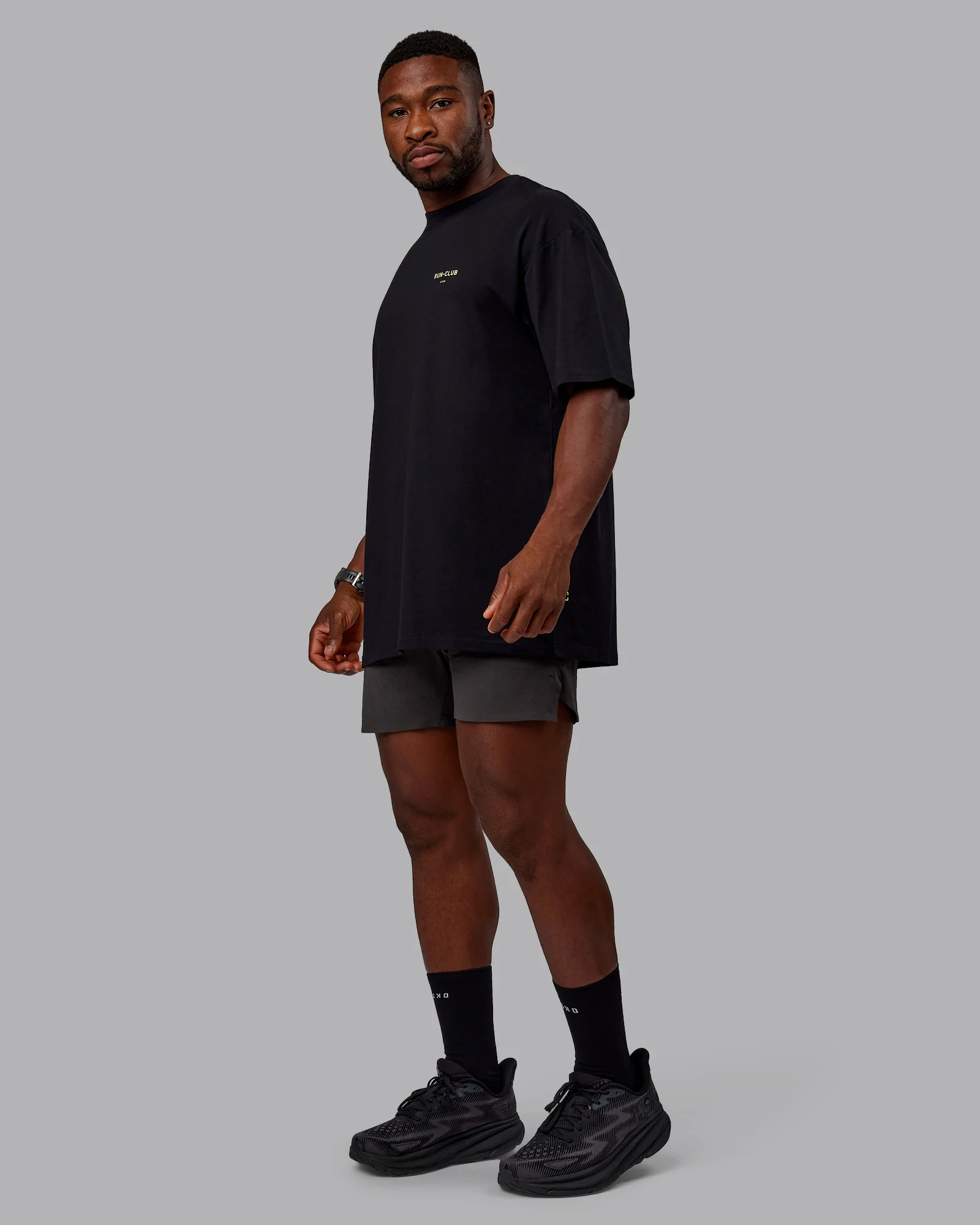 RUN CLUB FLXCotton Tee Oversize - Black-Volt - Image 6