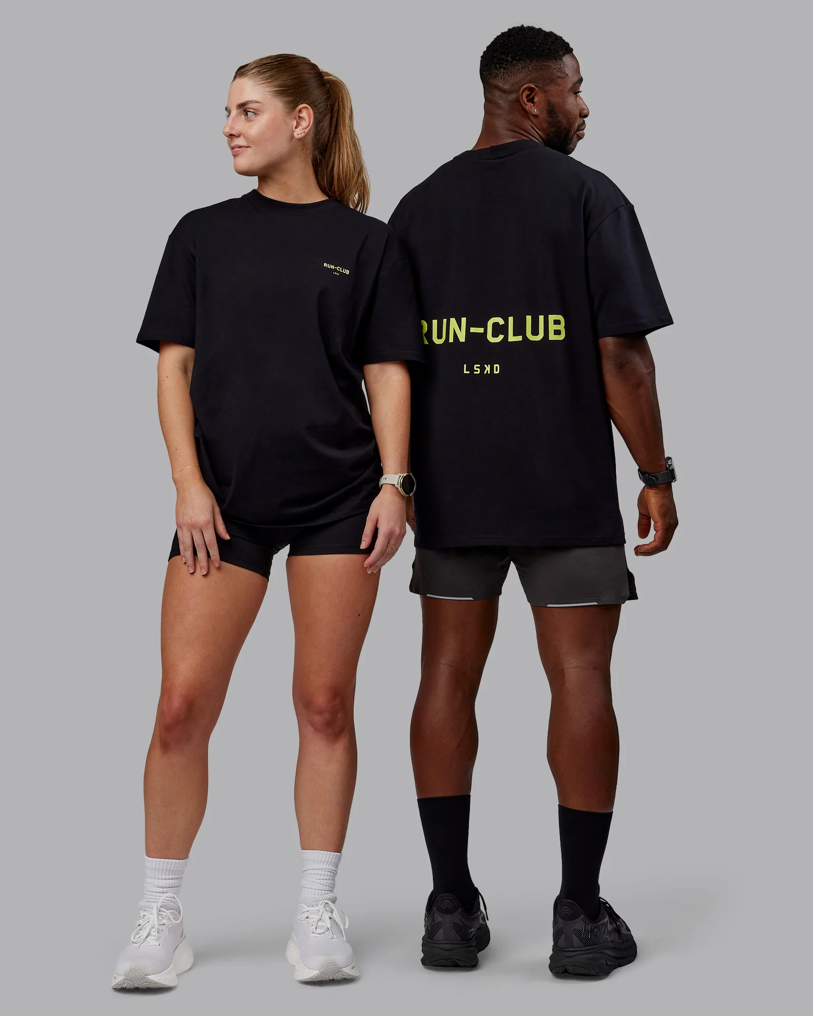 RUN CLUB FLXCotton Tee Oversize - Black-Volt - Image 7