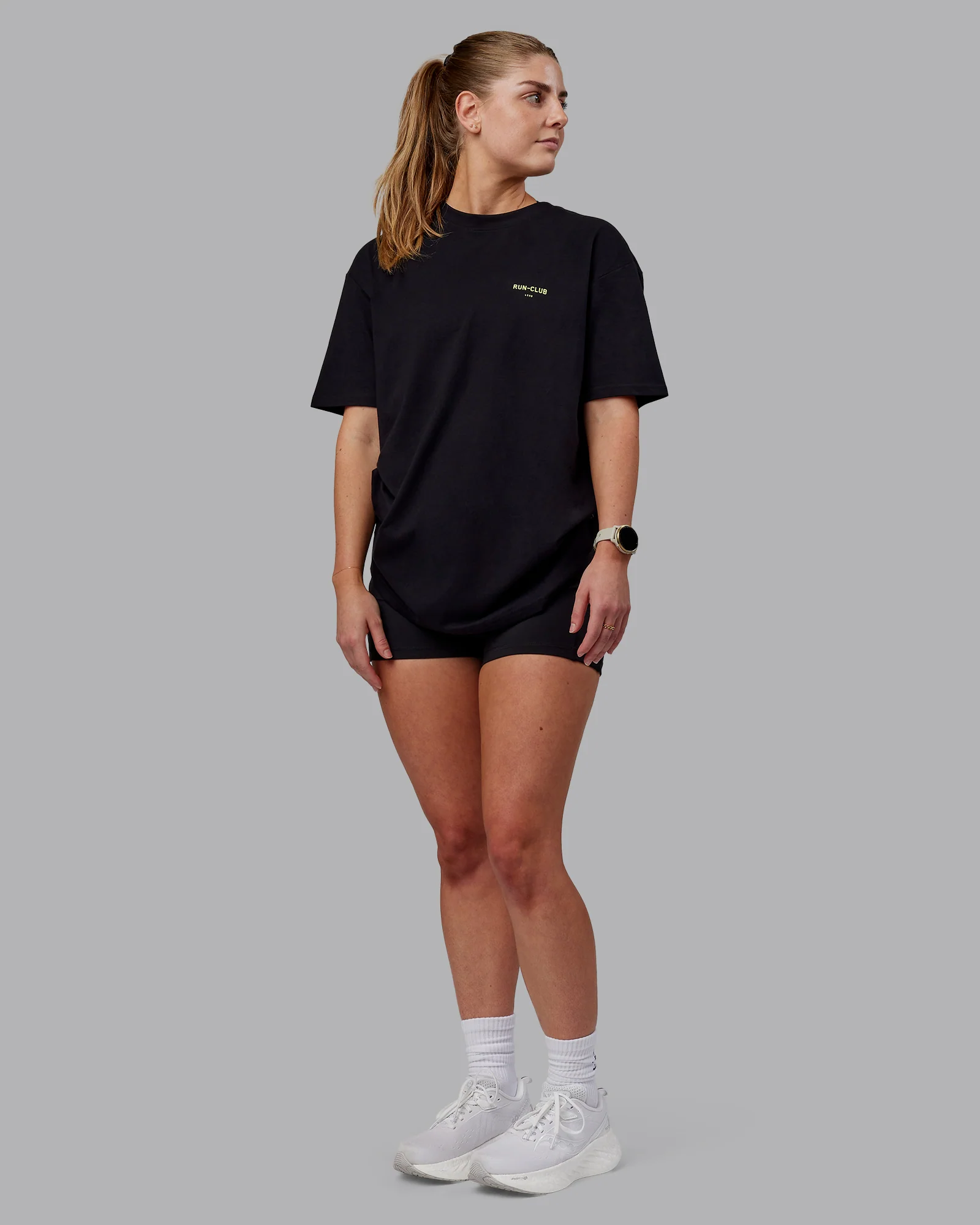 RUN CLUB FLXCotton Tee Oversize - Black-Volt - Image 8