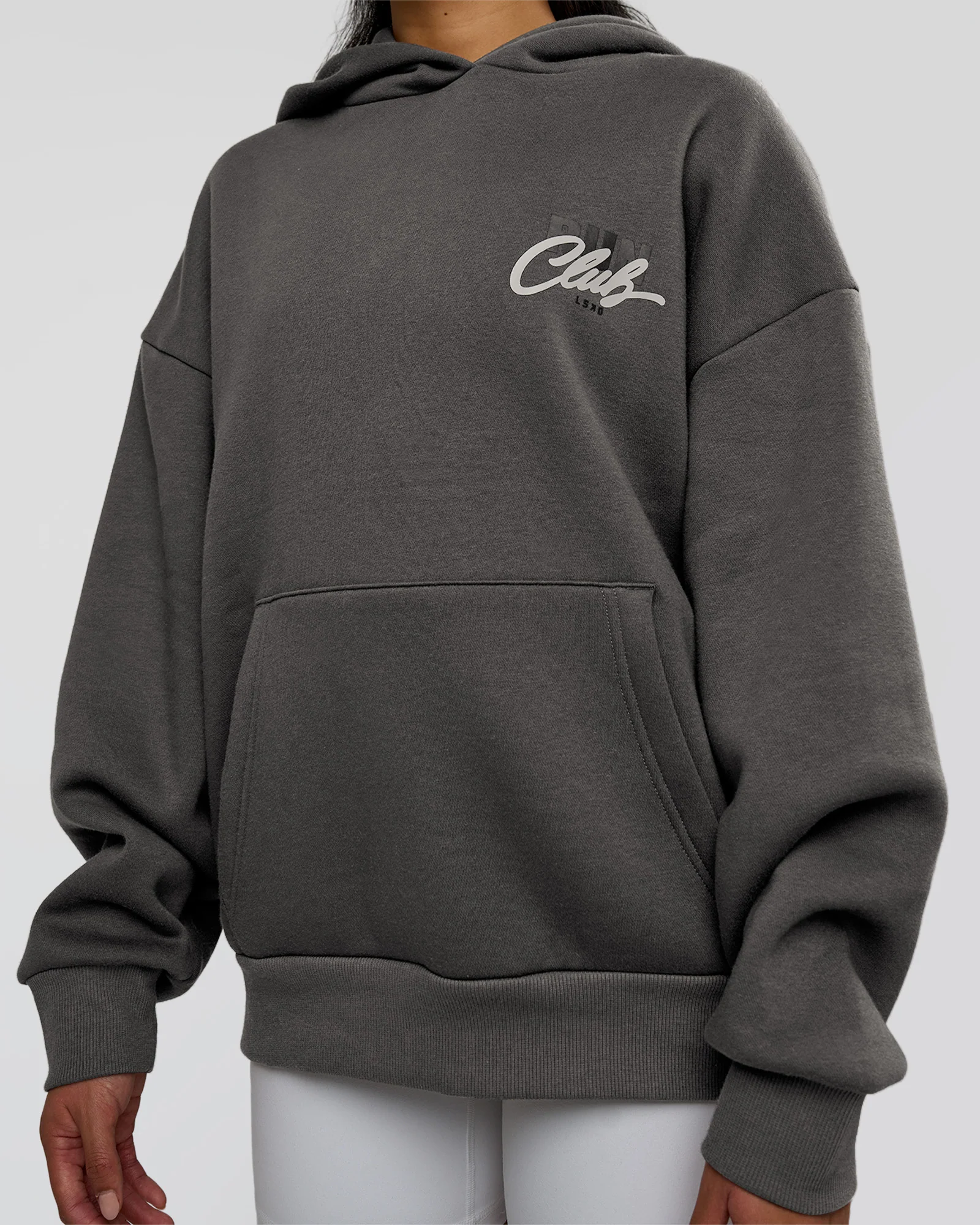 Run Club Script Oversized Hoodie - Dark Storm-Alloy - Image 10
