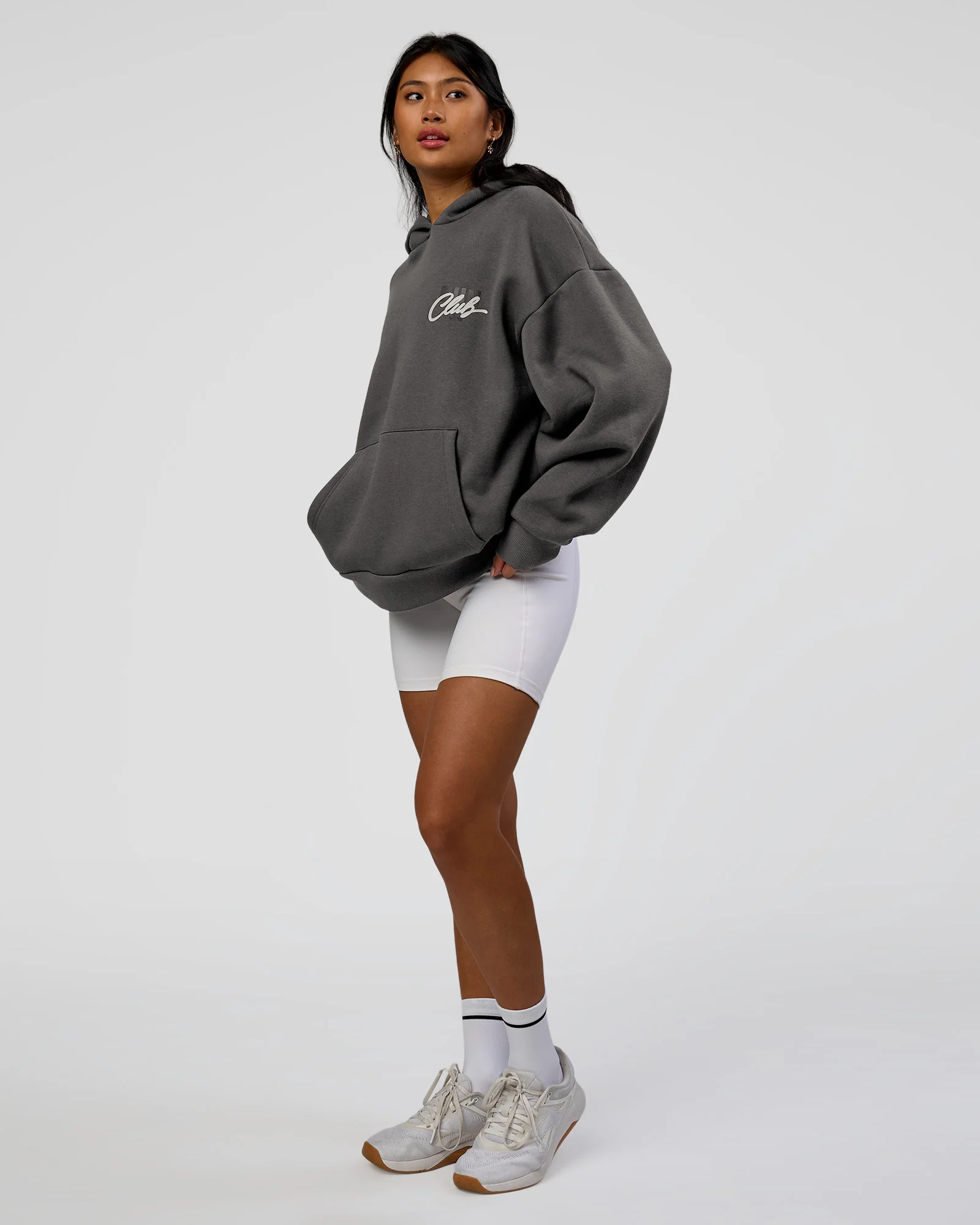 Run Club Script Oversized Hoodie - Dark Storm-Alloy - Image 11
