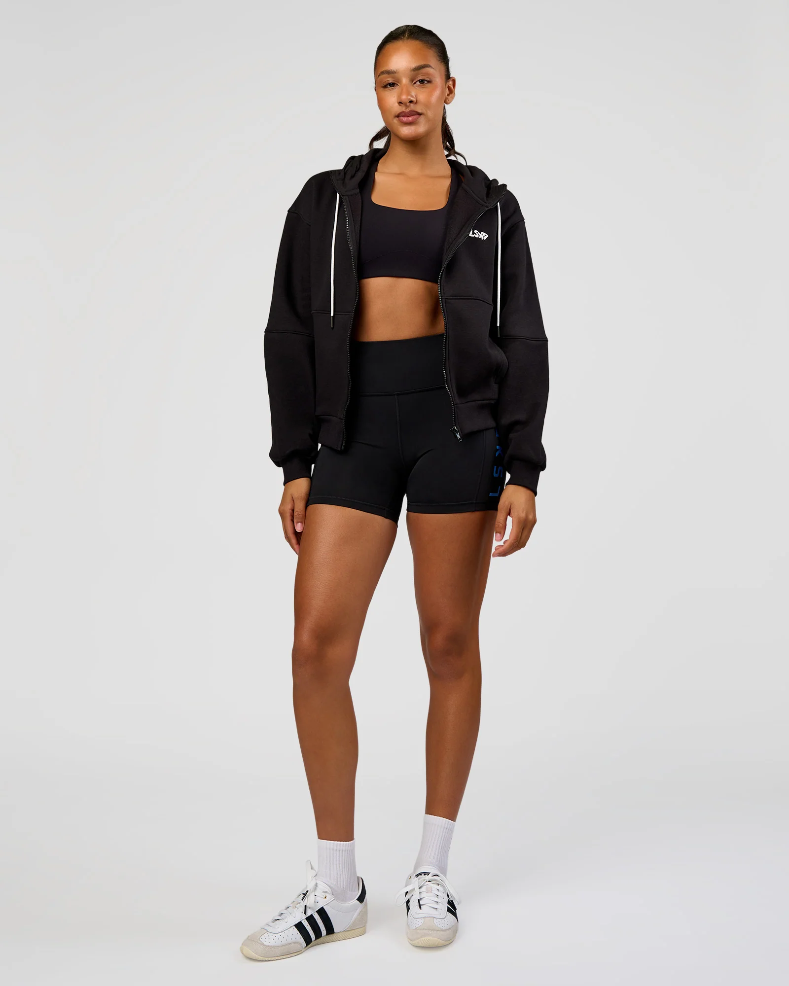 Run Fast Lift Heavy Hoodie - Black-White - Image 3