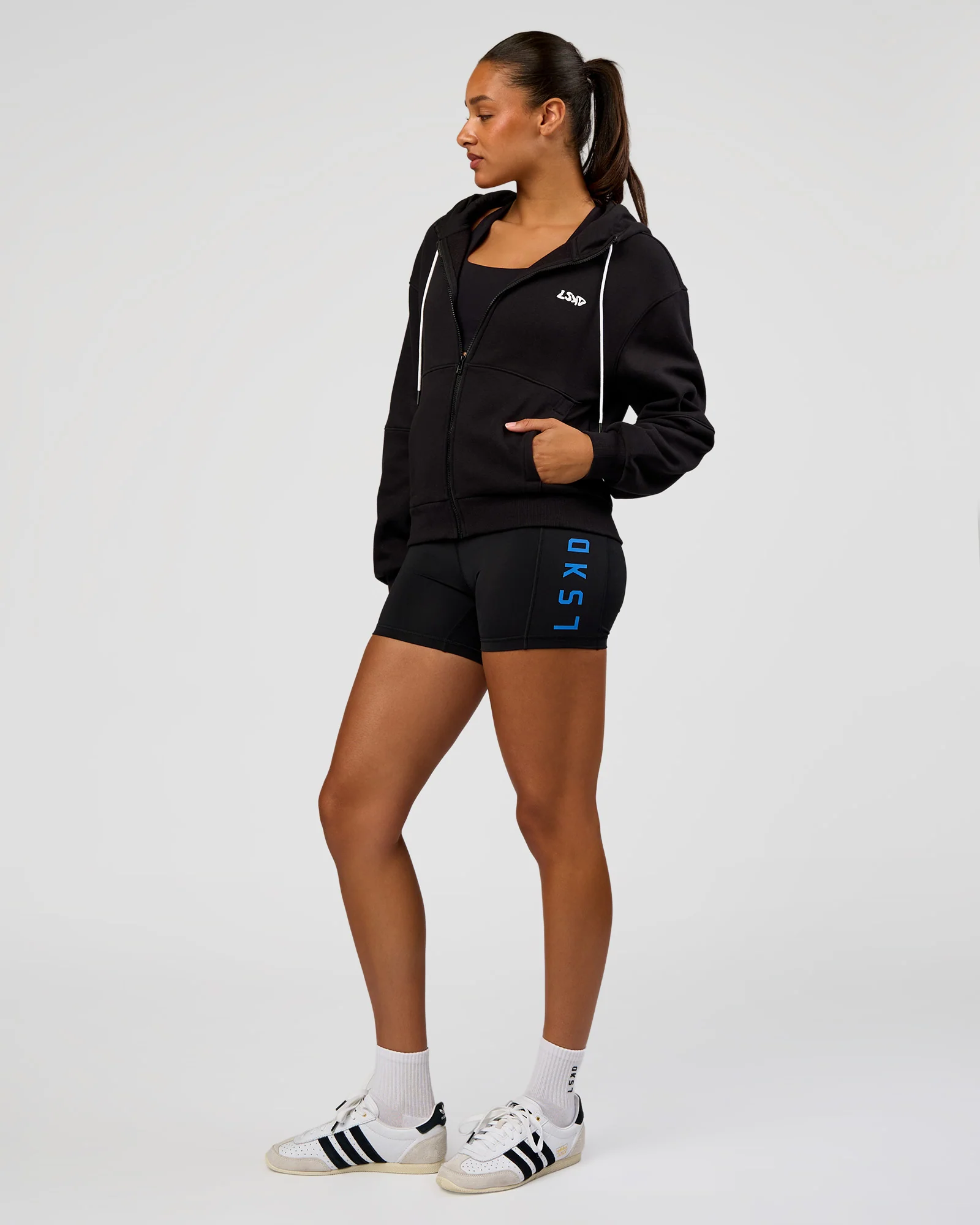 Run Fast Lift Heavy Hoodie - Black-White - Image 5
