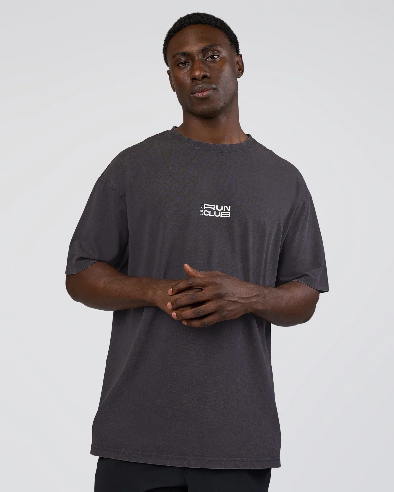 Runner's FLXCotton Oversized Tee - Black Washed-White - Image 3