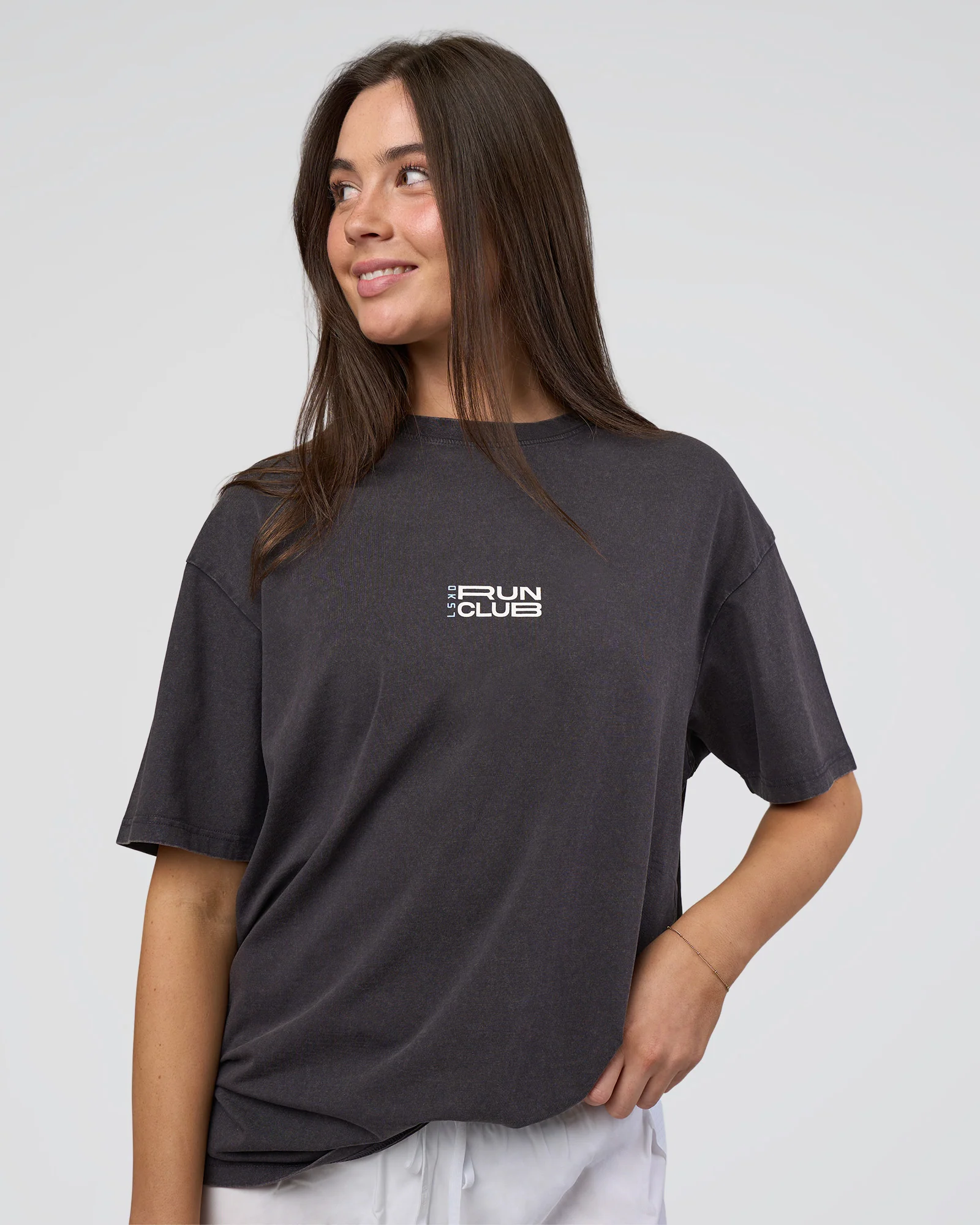 Runner's FLXCotton Oversized Tee - Black Washed-White - Image 5