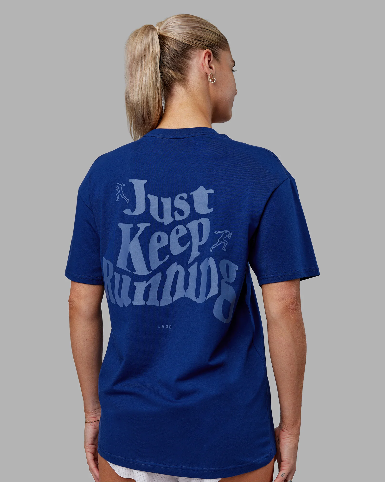 Just Run FLXCotton Oversized Tee - Midnight Blue-Light Blue - Image 7