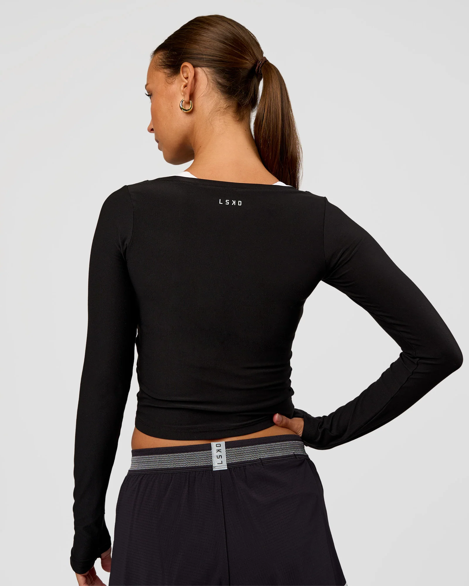 Scrunch Long Sleeve Tee - Black - Image 3
