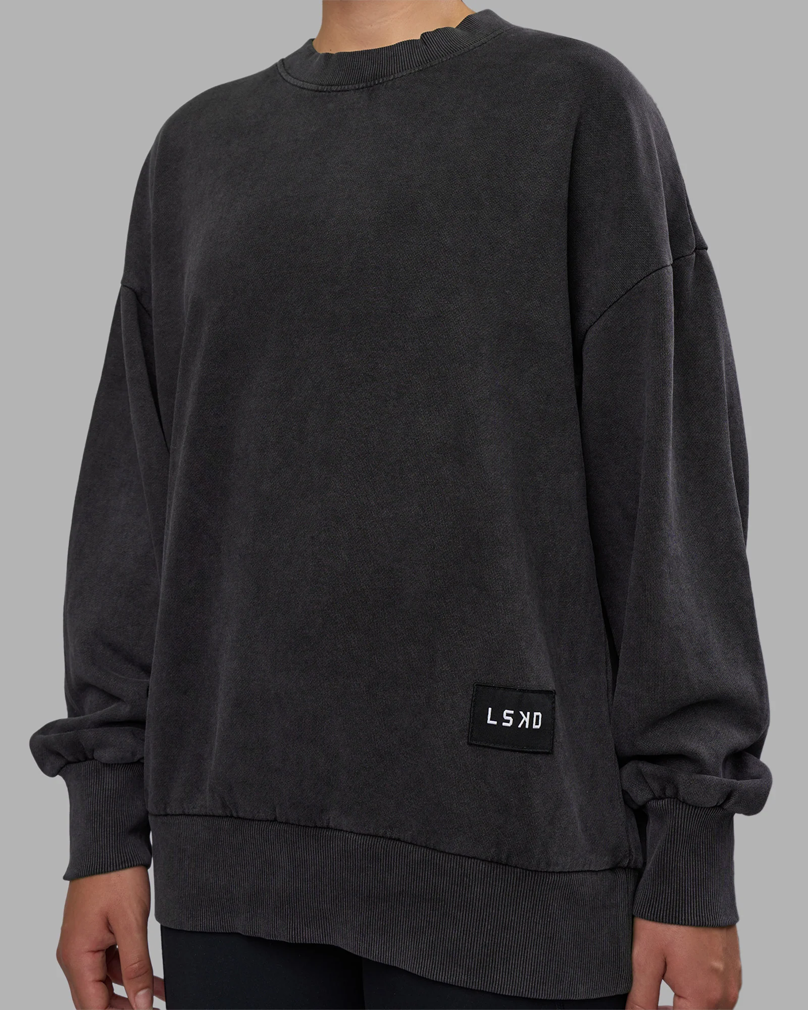 Segmented Oversized Sweater - Black Washed - Image 10