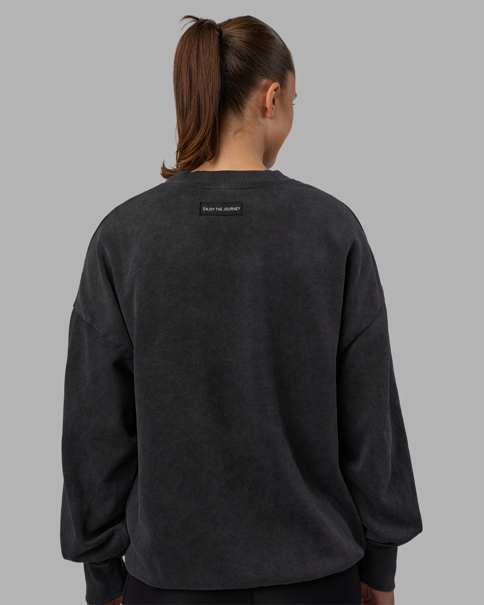 Segmented Oversized Sweater - Black Washed - Image 11