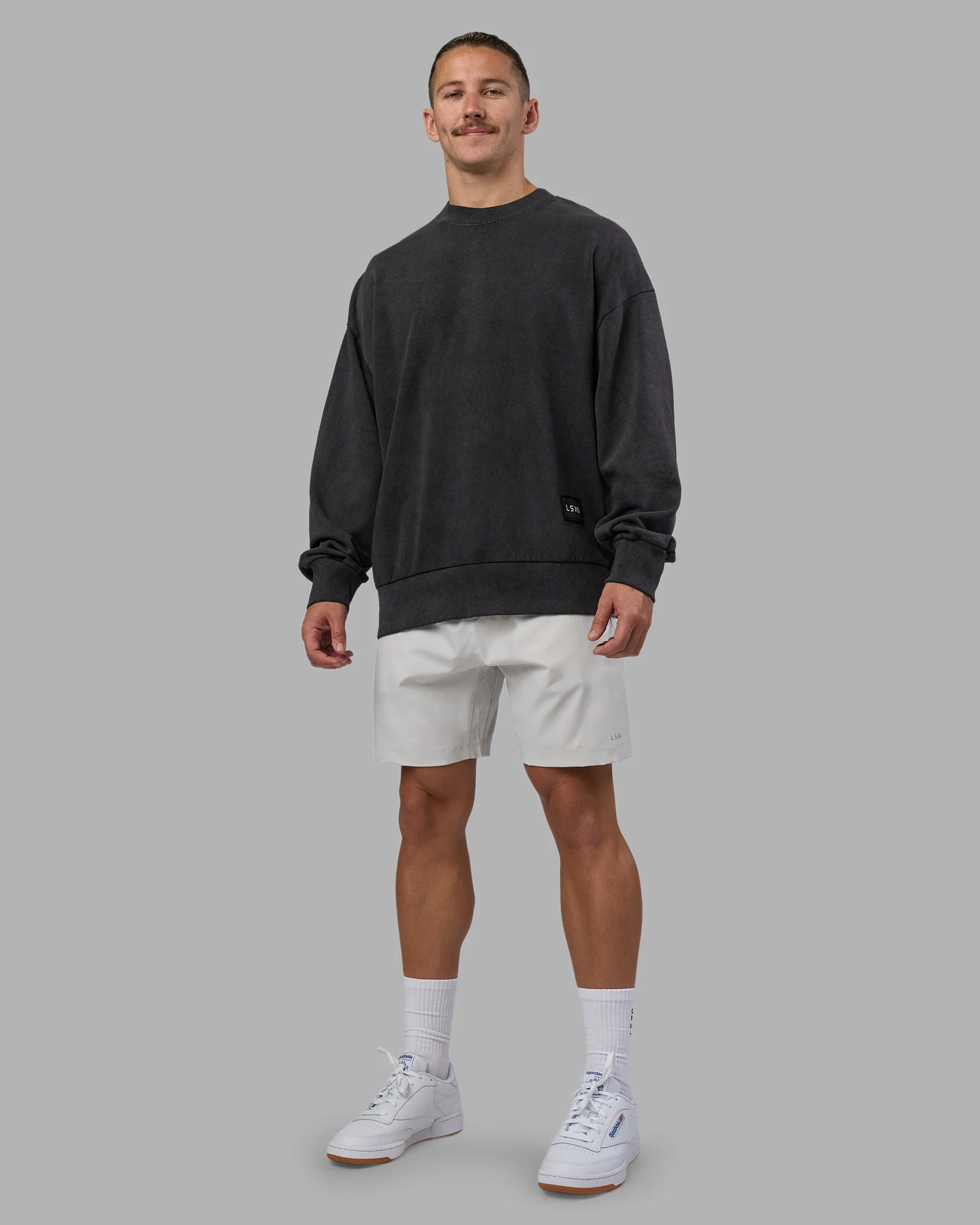 Segmented Oversized Sweater - Black Washed - Image 2