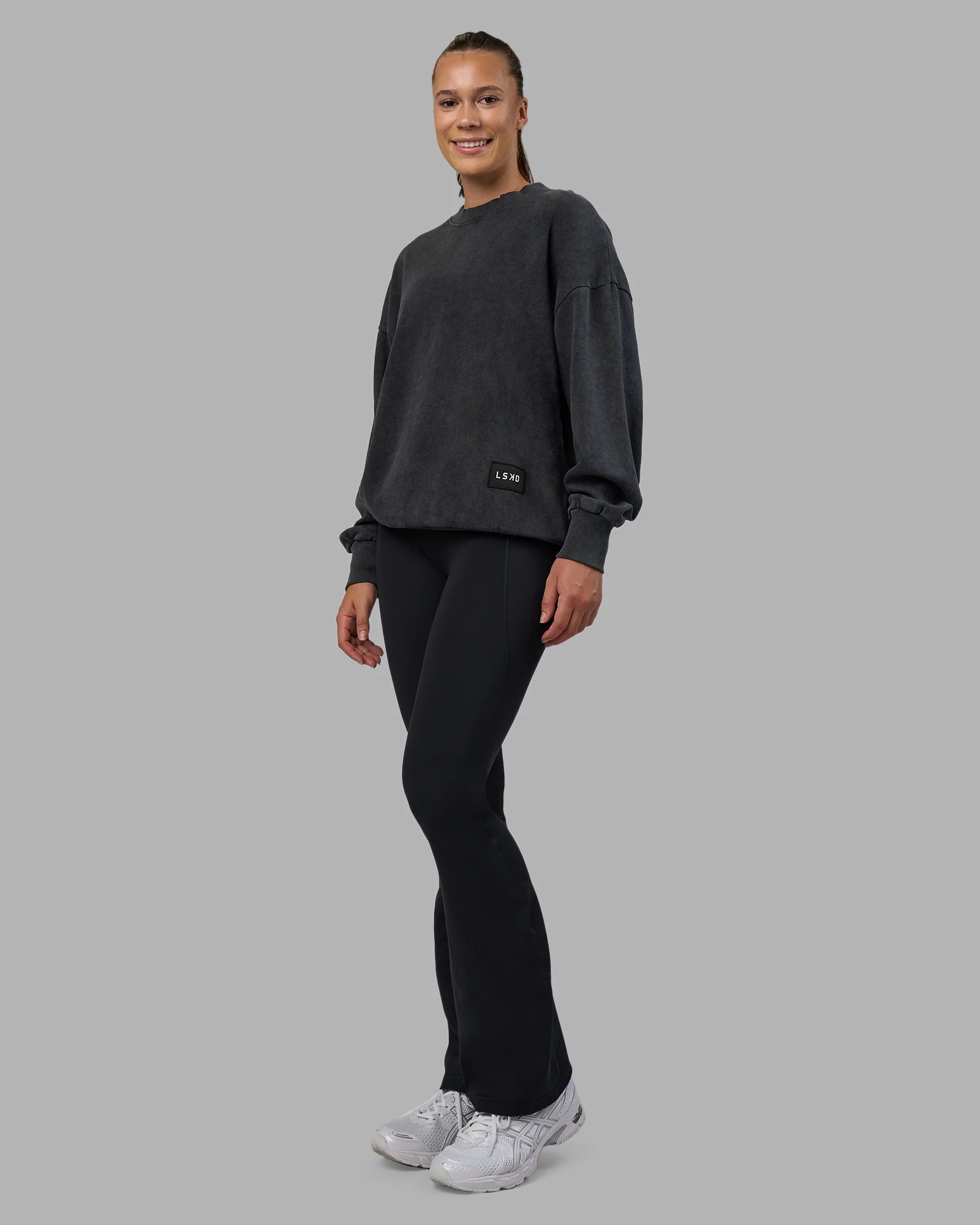 Segmented Oversized Sweater - Black Washed - Image 8