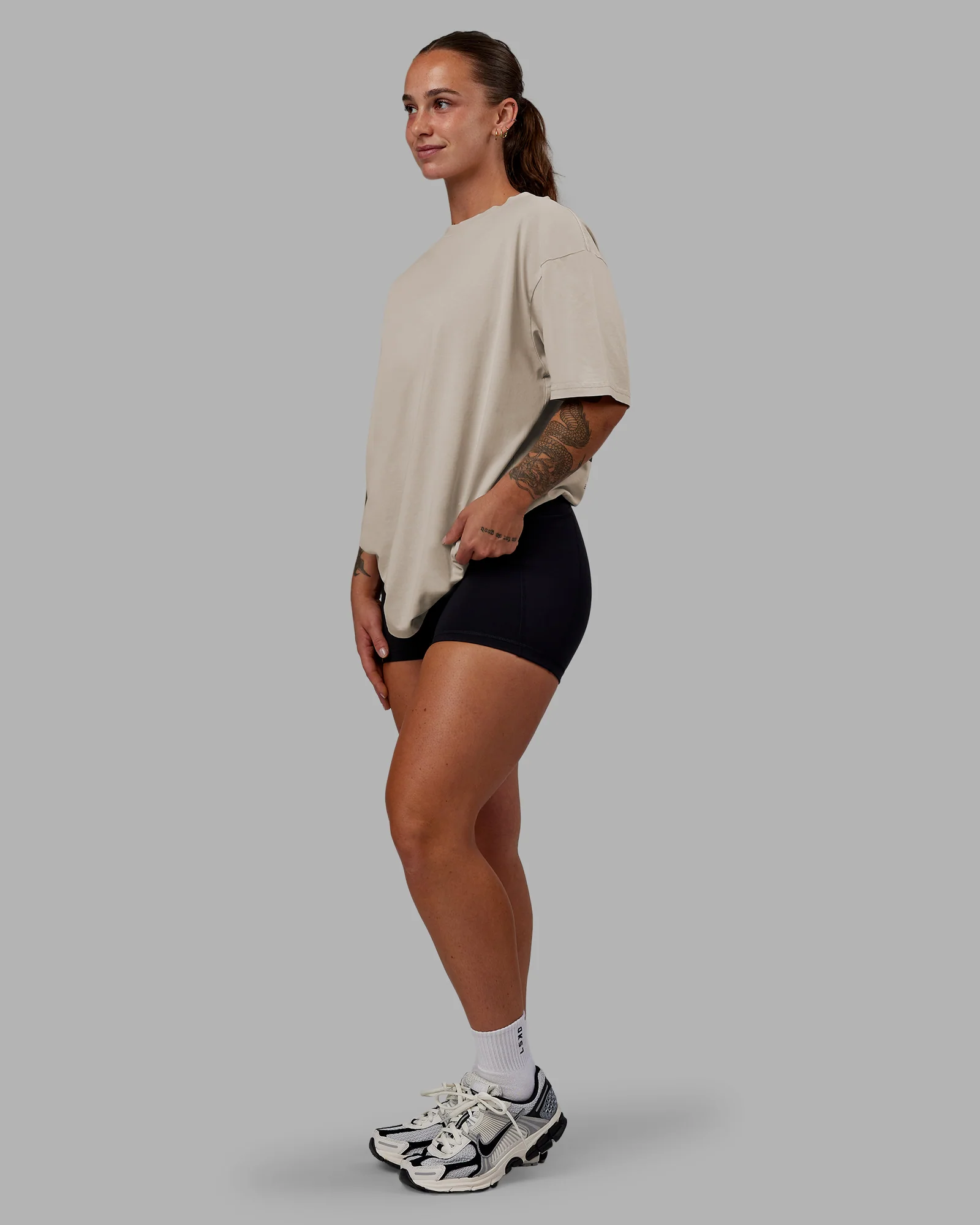 Set The Standard Washed FLXCotton Oversized Tee - Shale Beige - Image 10