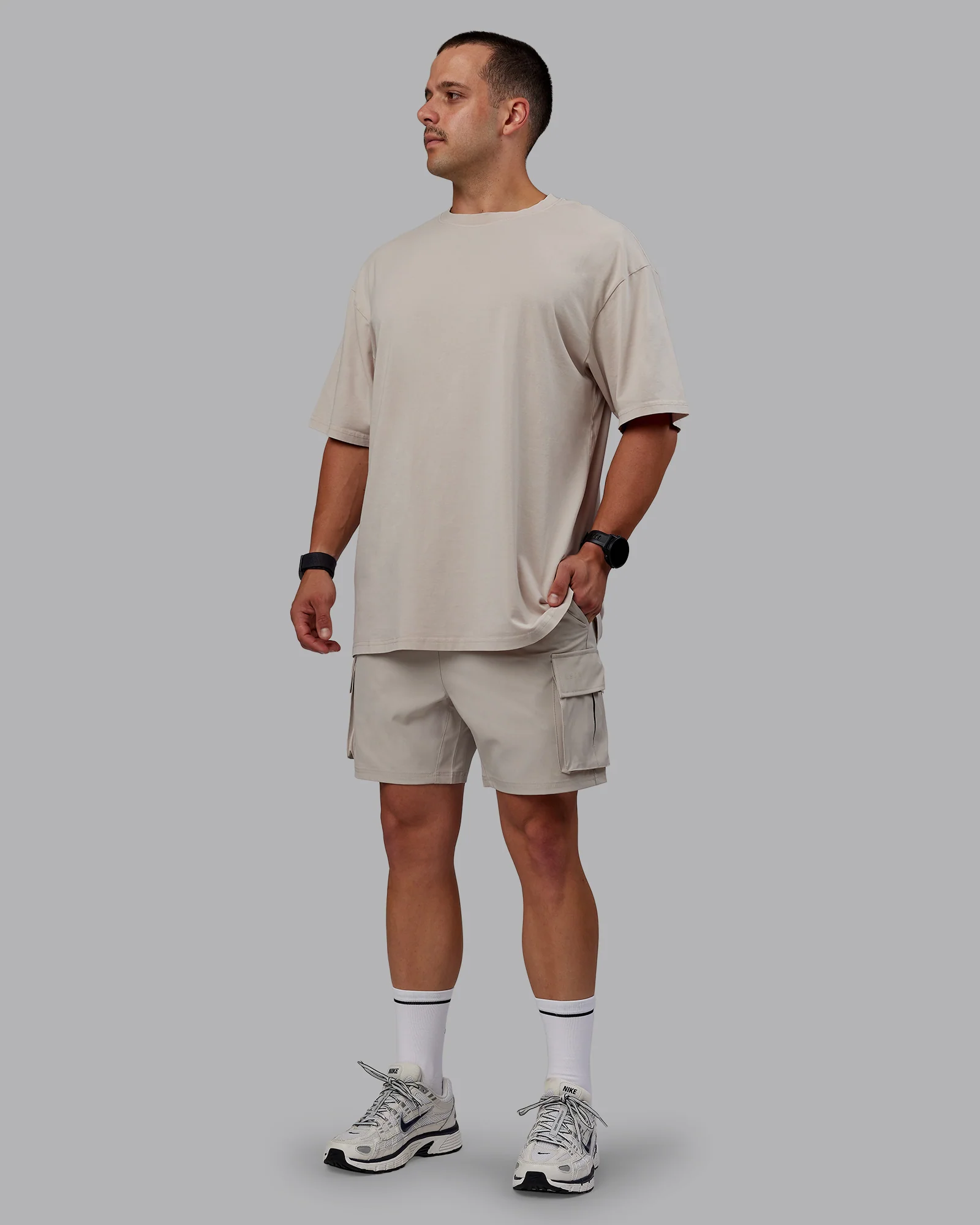 Set The Standard Washed FLXCotton Oversized Tee - Shale Beige - Image 5