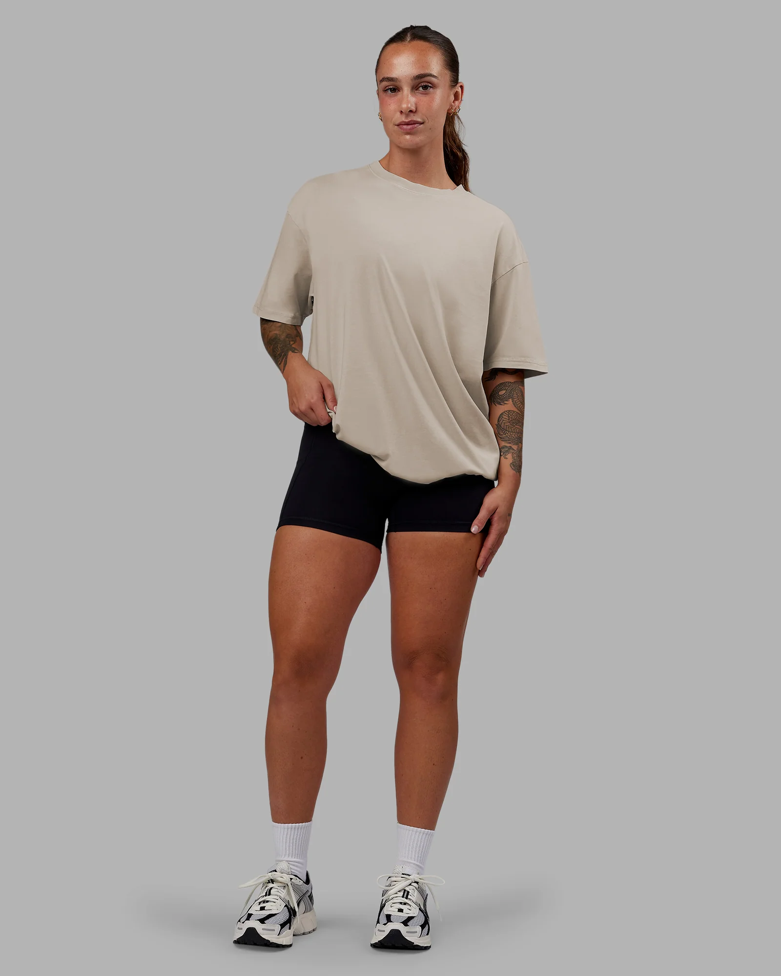 Set The Standard Washed FLXCotton Oversized Tee - Shale Beige - Image 6