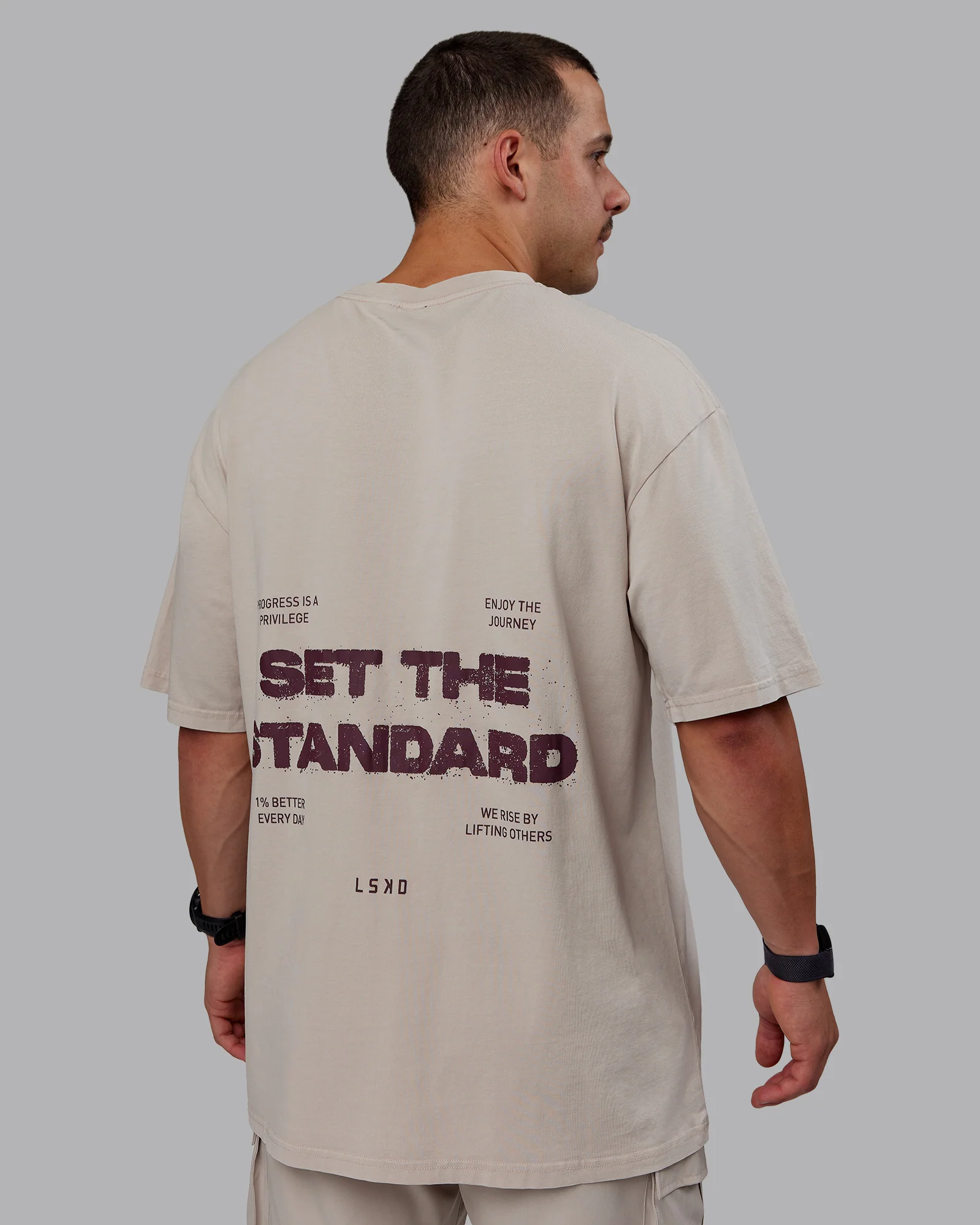 Set The Standard Washed FLXCotton Oversized Tee - Shale Beige - Image 8