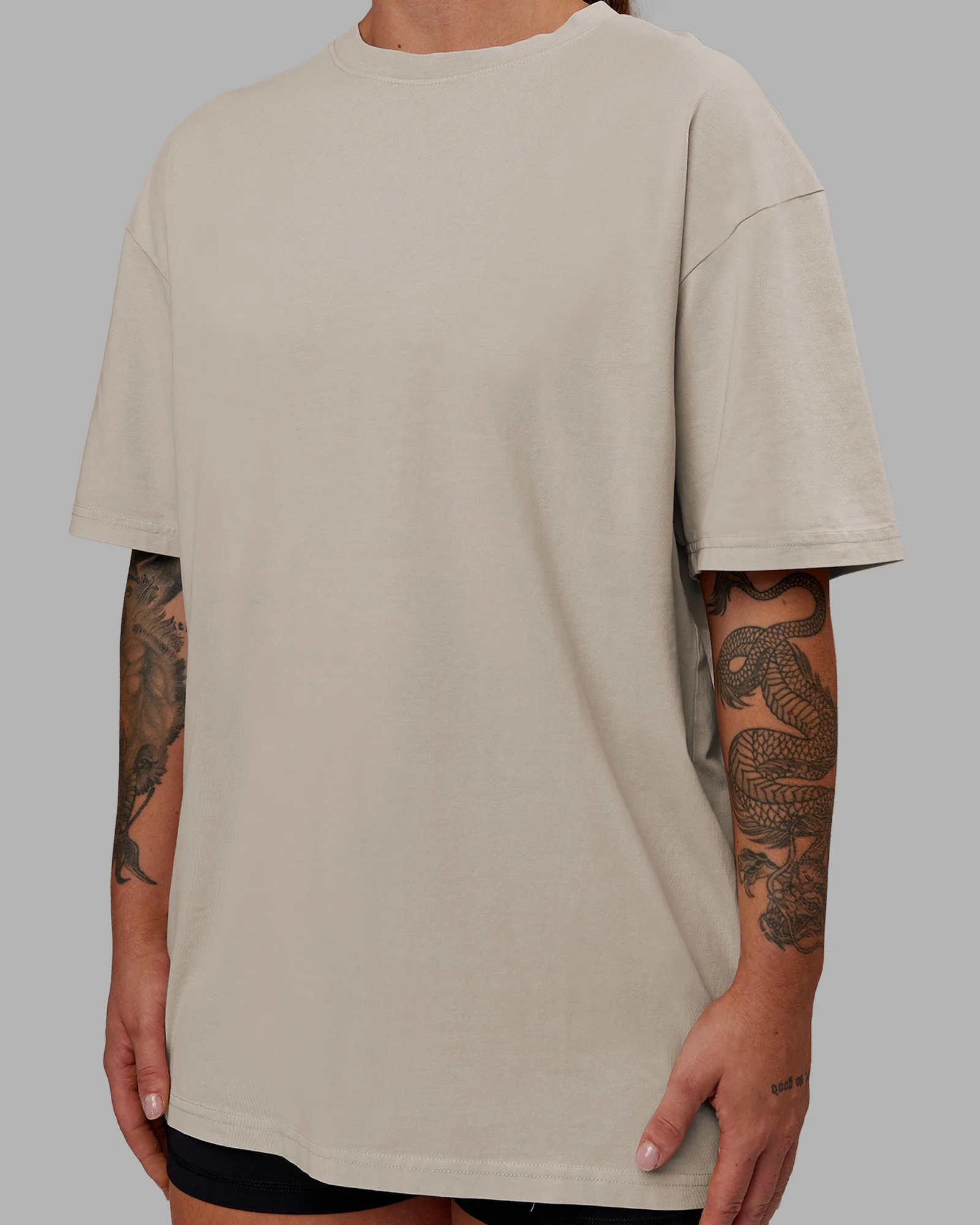 Set The Standard Washed FLXCotton Oversized Tee - Shale Beige - Image 9