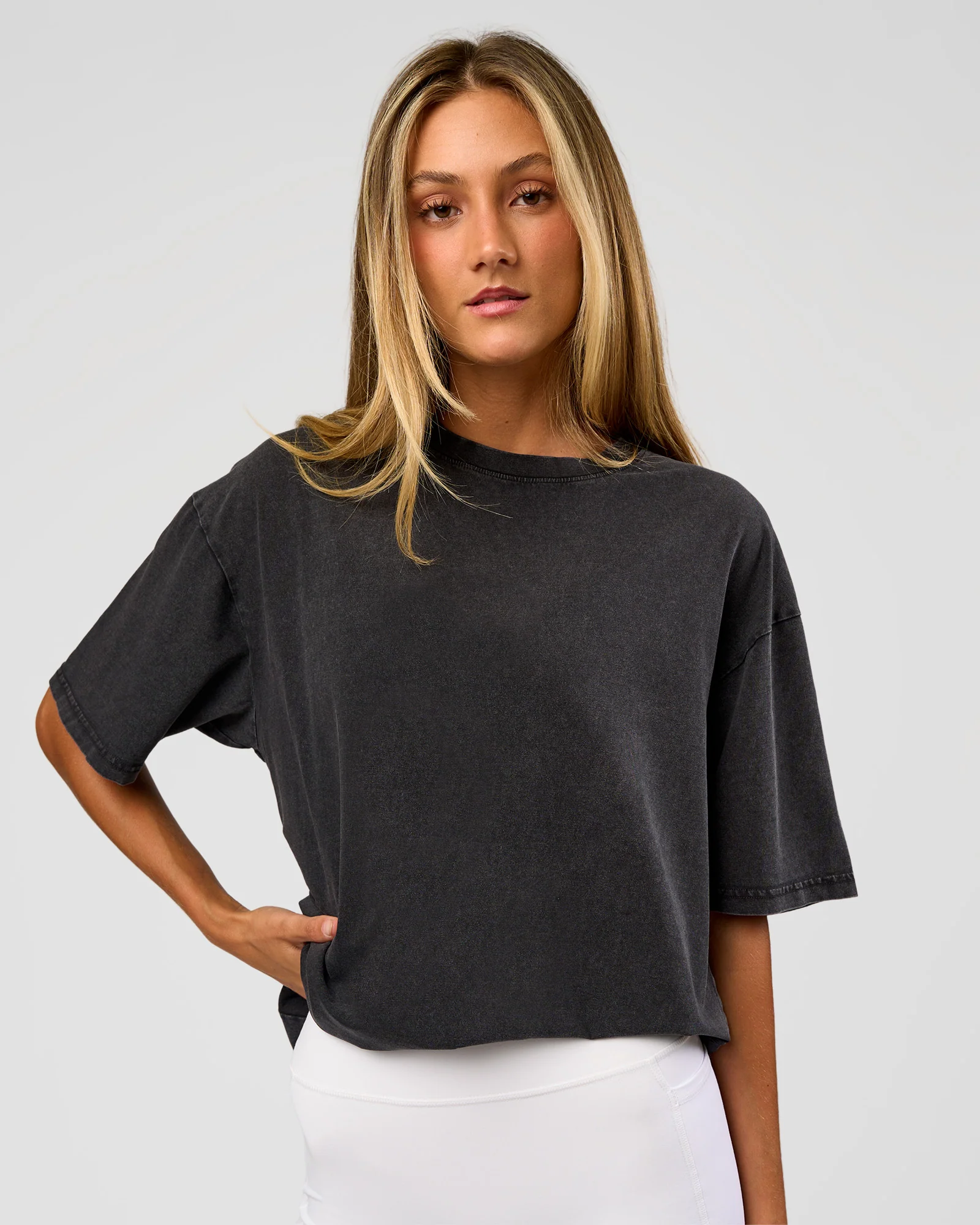 Shadow Mode FLXCotton Oversized Tee - Black Washed - Image 4