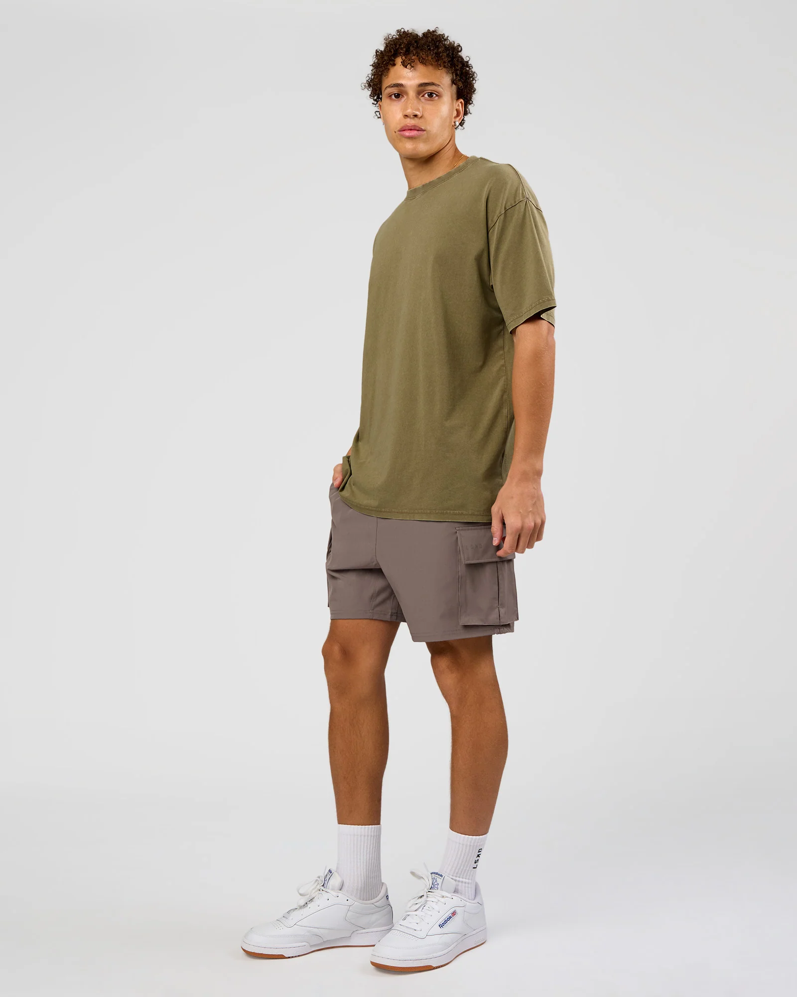 Shadow Mode FLXCotton Oversized Tee - Walnut Grey Washed - Image 11