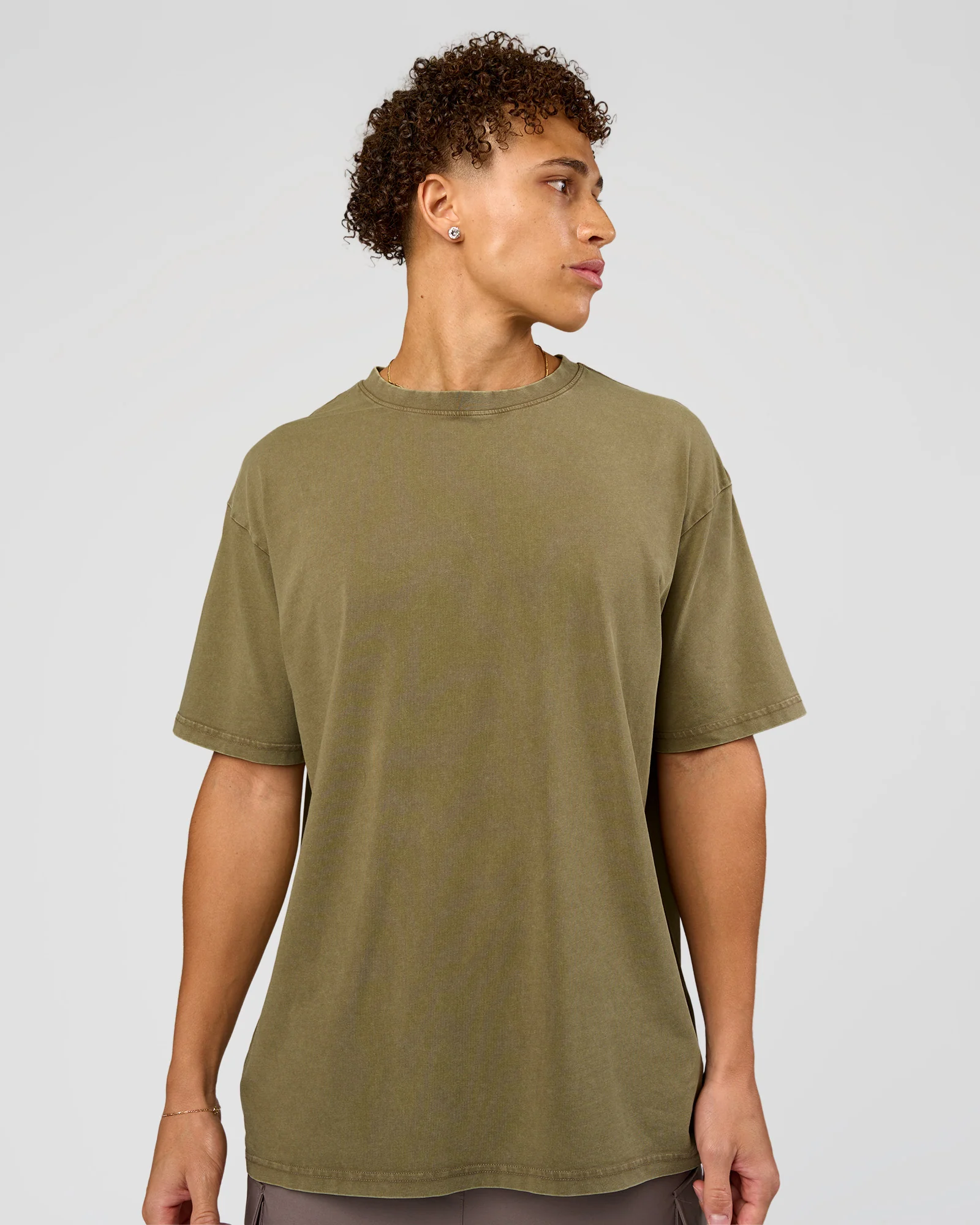 Shadow Mode FLXCotton Oversized Tee - Walnut Grey Washed - Image 3