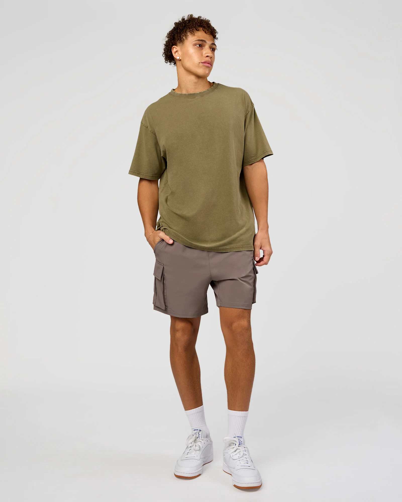 Shadow Mode FLXCotton Oversized Tee - Walnut Grey Washed - Image 6