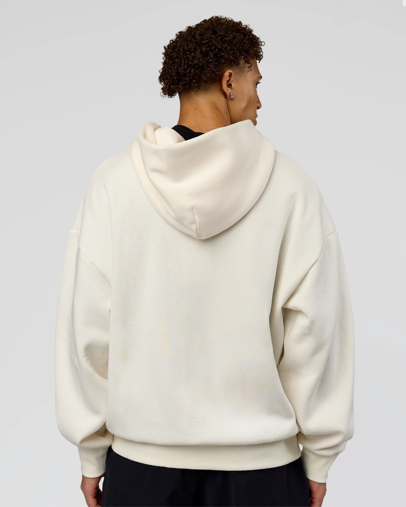 Shadow Mode Oversized Zip Through Hoodie - Off White - Image 7
