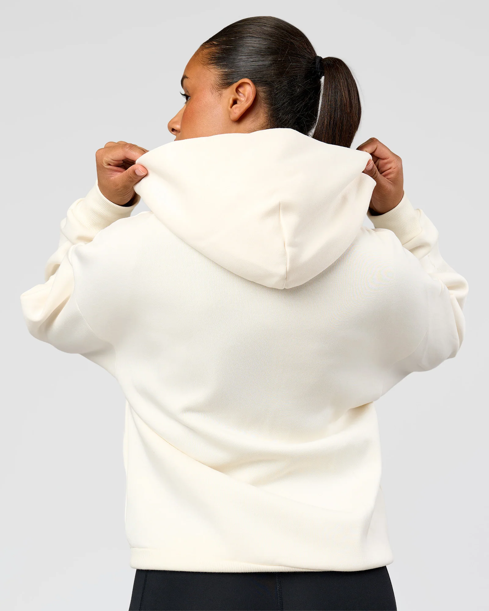 Shadow Mode Oversized Zip Through Hoodie - Off White - Image 9