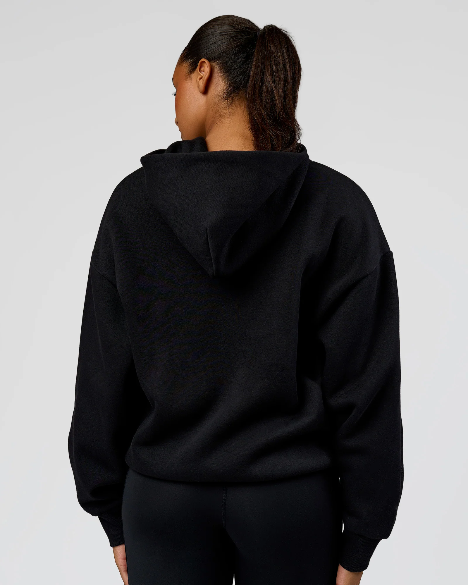 Shadow Mode Oversized Zip Through Hoodie - Black - Image 10