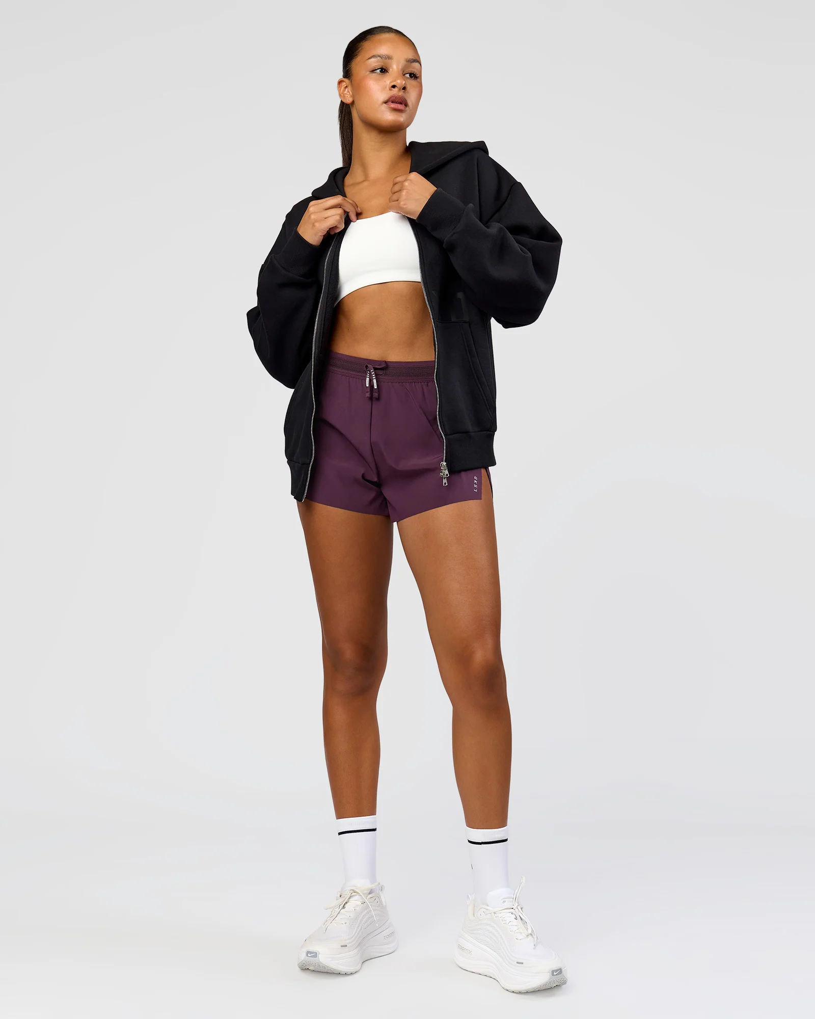 Shadow Mode Oversized Zip Through Hoodie - Black - Image 3