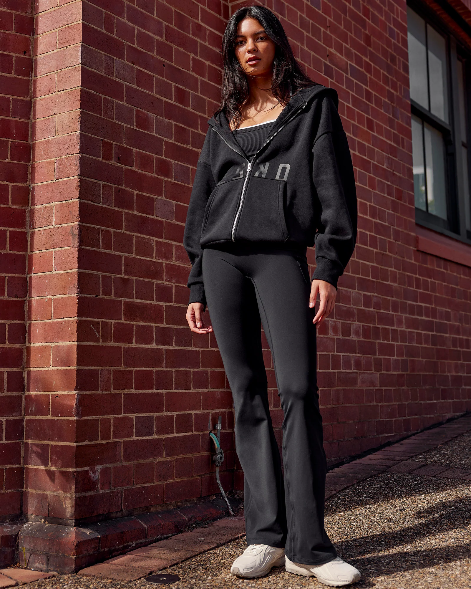 Shadow Mode Oversized Zip Through Hoodie - Black - Image 6