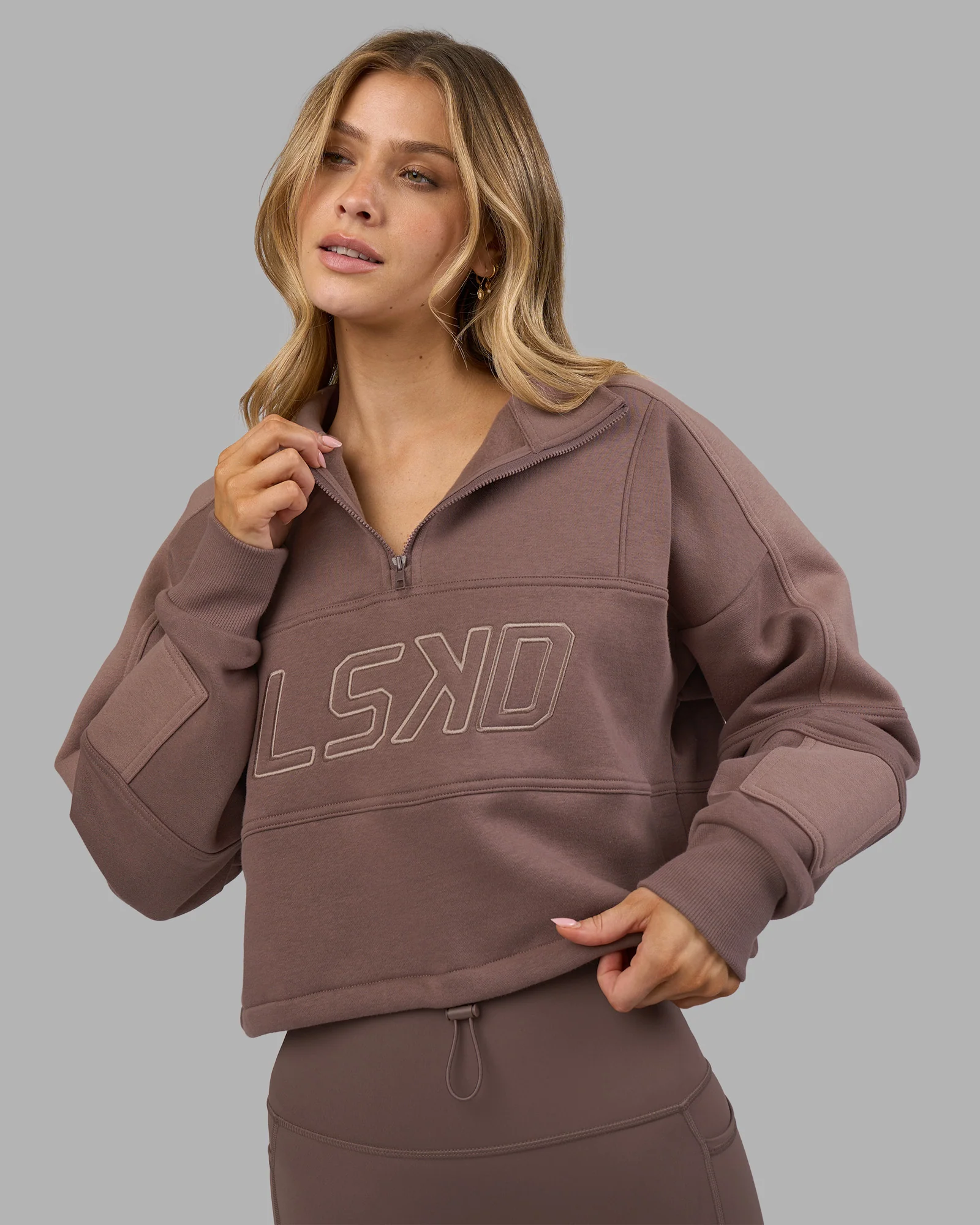 Slam Quarter Zip Sweater - Peppercorn - Image 3