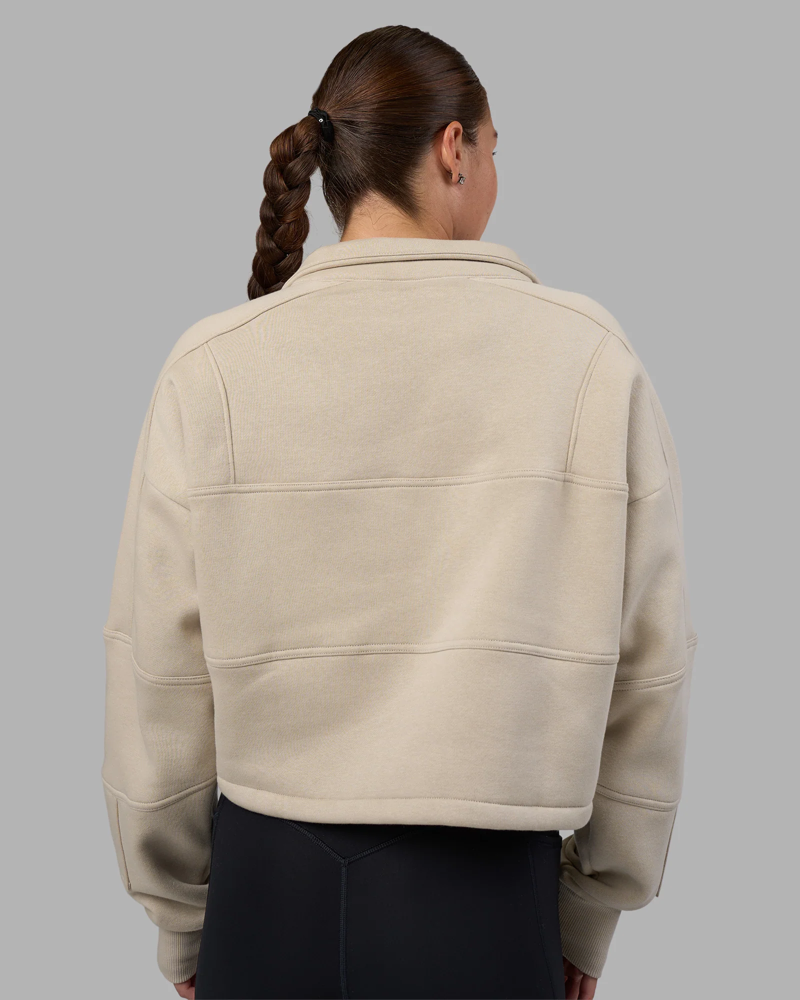 Slam Quarter Zip Sweater - Shale Beige-Lime Glo - Image 12