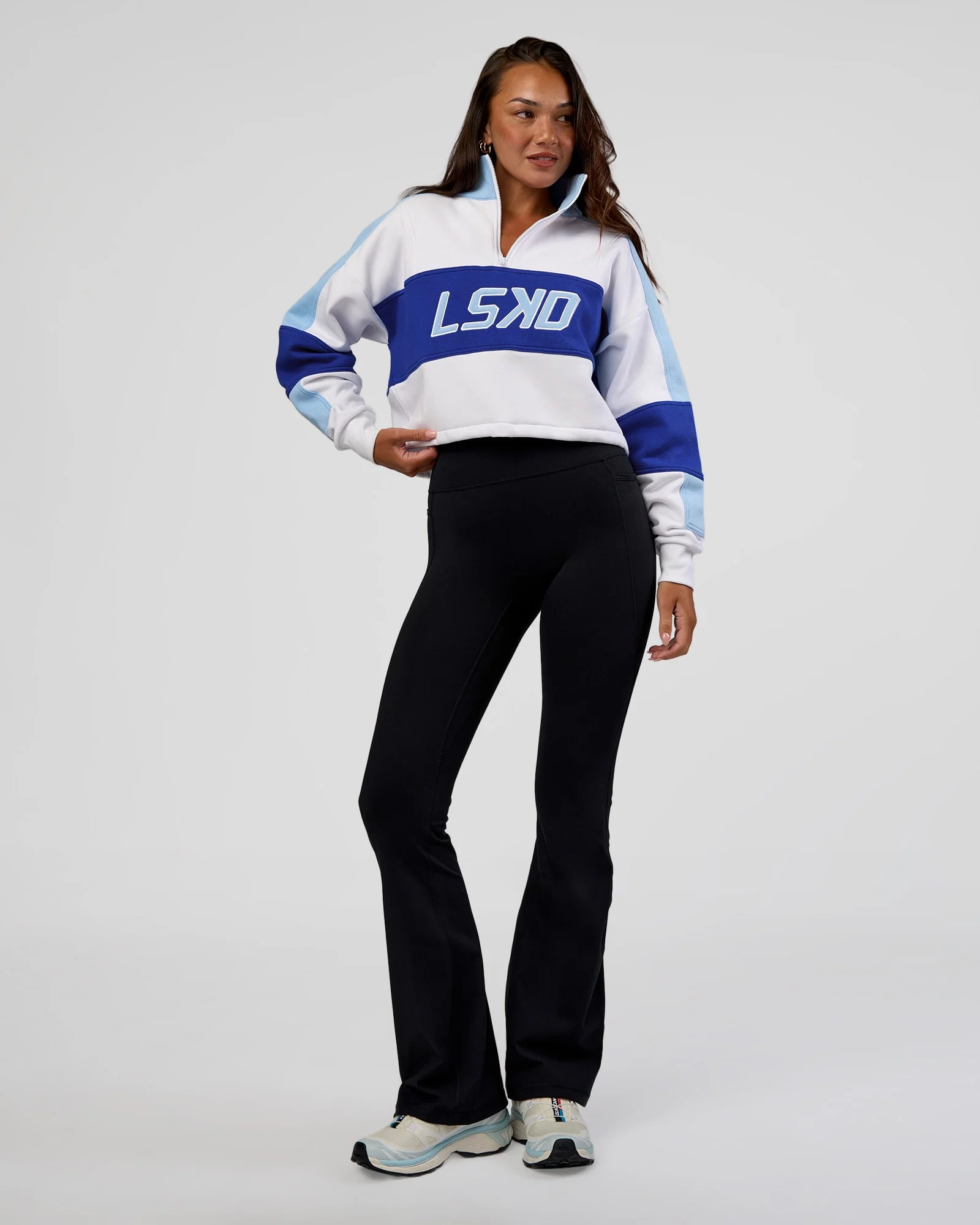 Slam Quarter Zip Sweater - White-Electric Indigo - Image 2