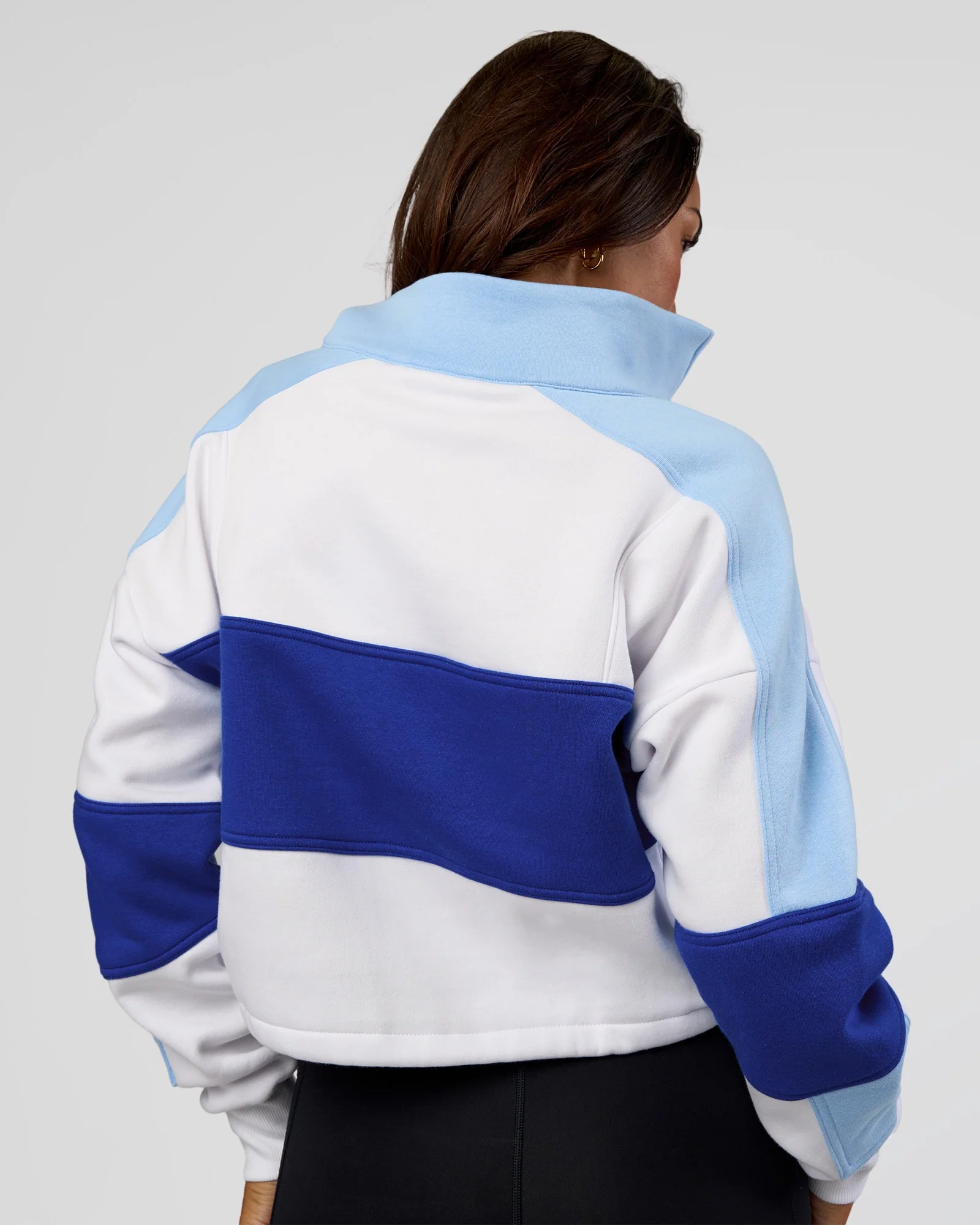 Slam Quarter Zip Sweater - White-Electric Indigo - Image 3