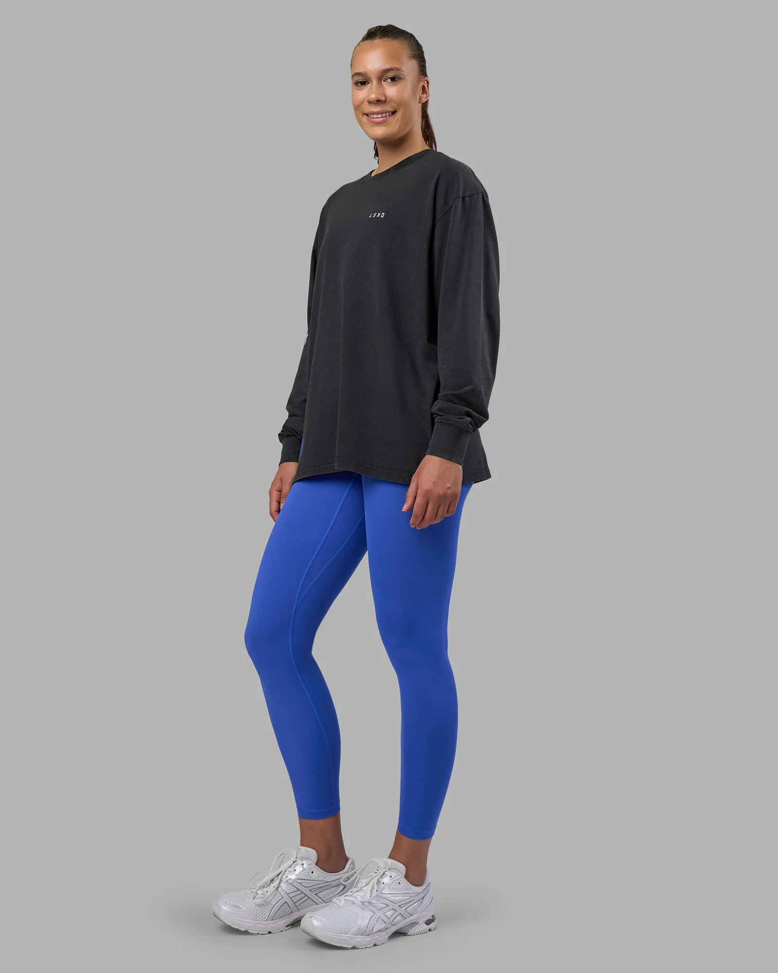 Cali FLXCotton Oversized Long Sleeve Tee - Black Washed - Image 10