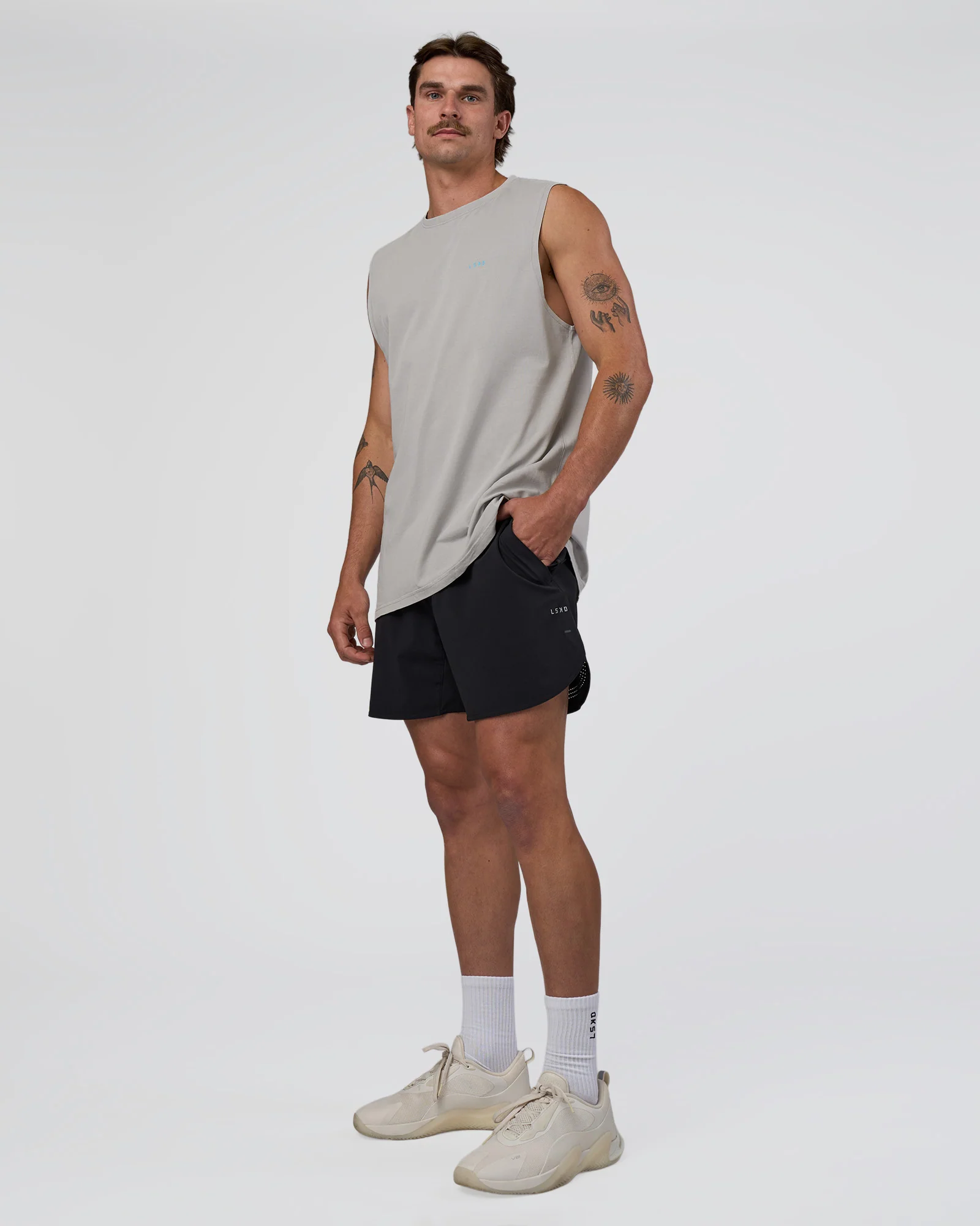 Lifting Club FLXCotton Tank - Washed Alloy-Baltic Sea - Image 3