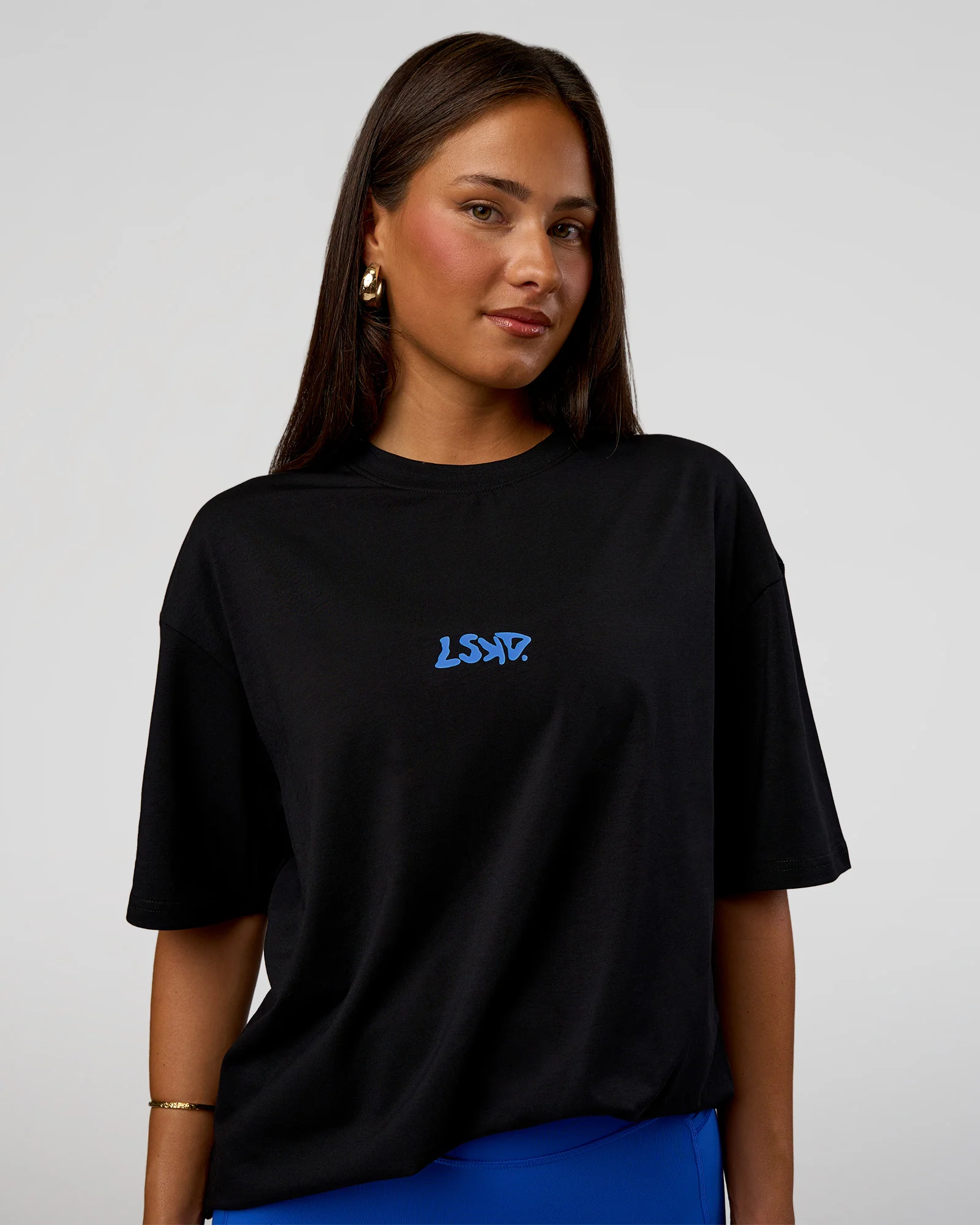Standard Issue FLXCotton Oversized Tee - Black-Palace Blue - Image 4
