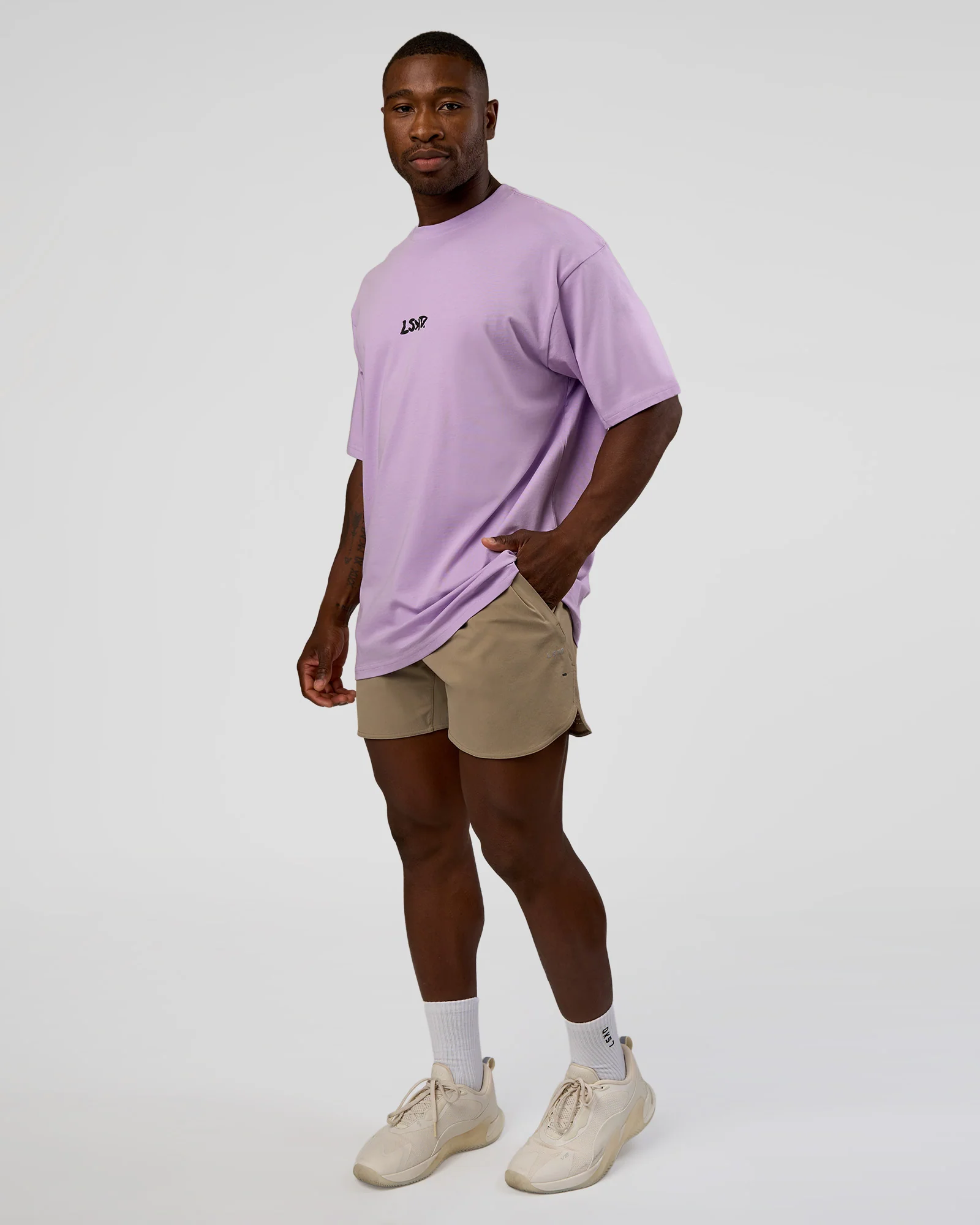 Standard Issue FLXCotton Oversized Tee - Pale Lilac-Black - Image 3