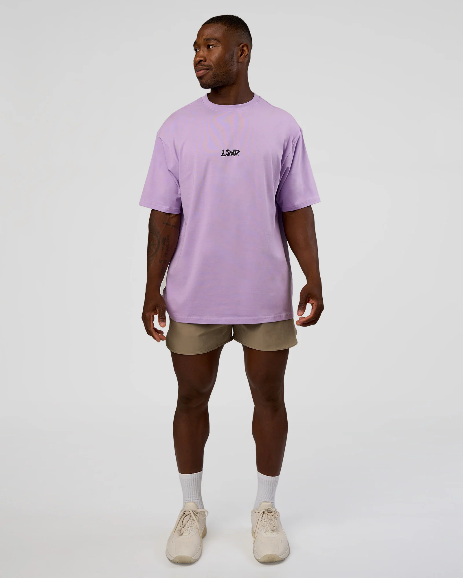 Standard Issue FLXCotton Oversized Tee - Pale Lilac-Black - Image 6