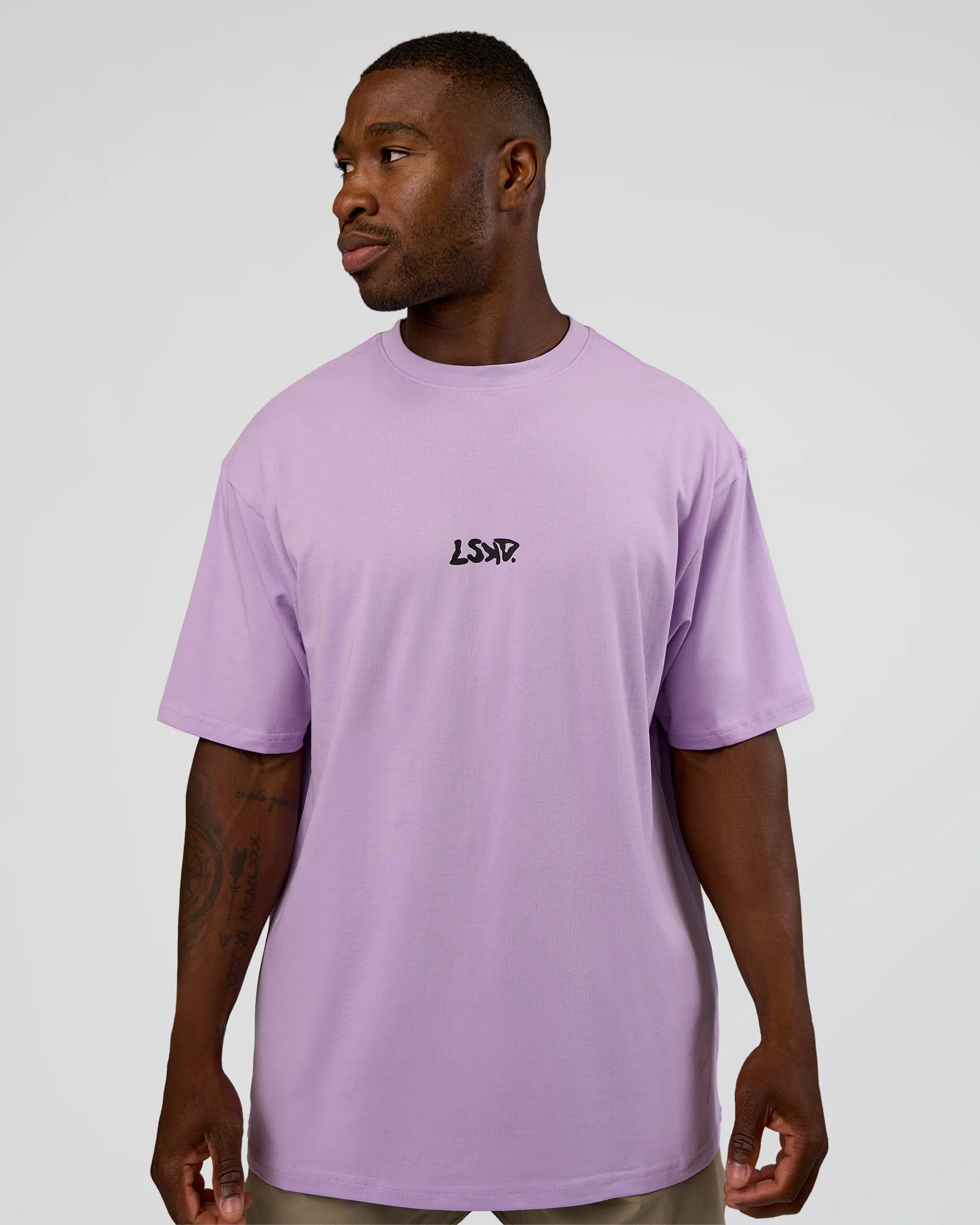 Standard Issue FLXCotton Oversized Tee - Pale Lilac-Black - Image 7