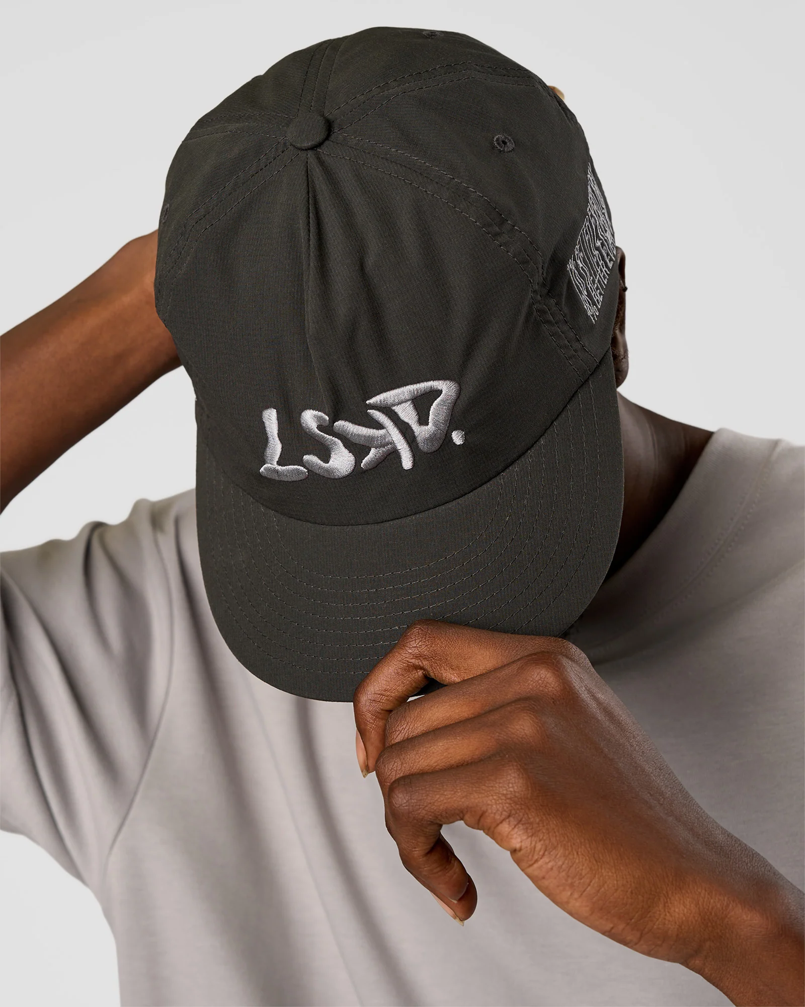 Static Grit Pinch Panel Cap - Dark Storm - Image 2