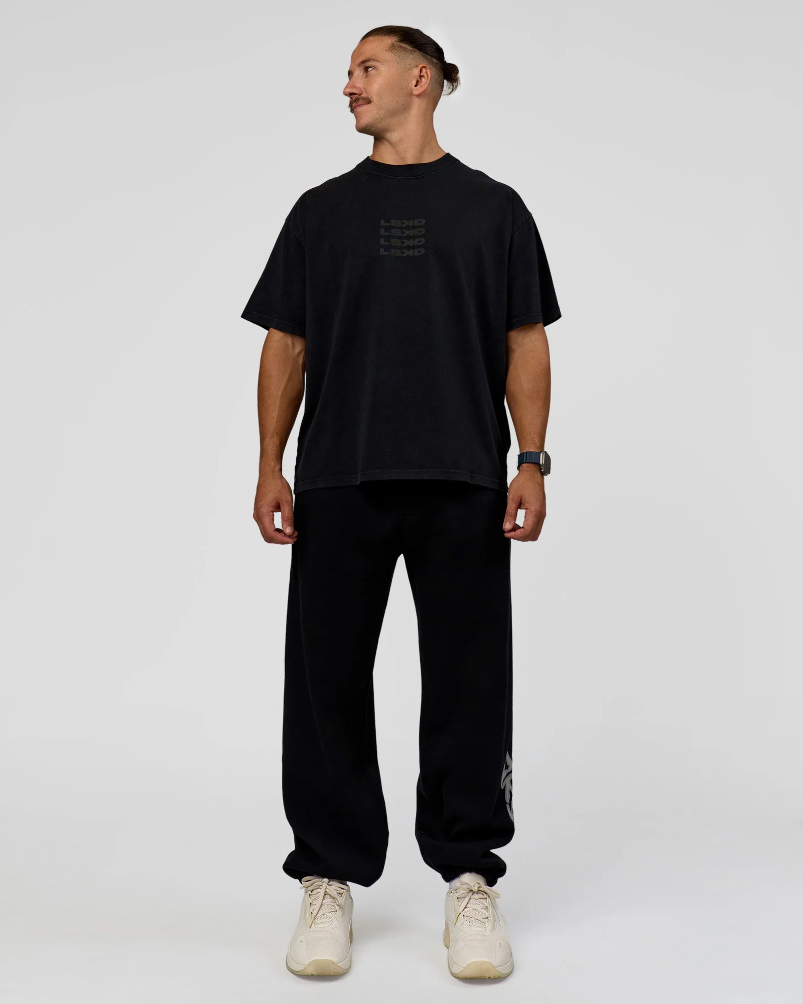 Static Grit Baggy Track Pant - Black-Alloy - Image 3