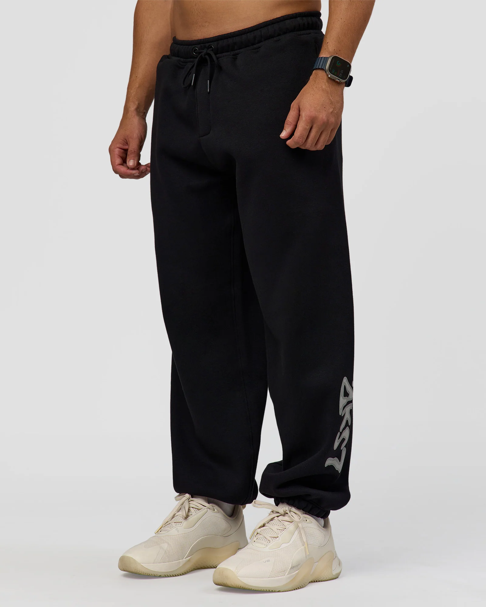 Static Grit Baggy Track Pant - Black-Alloy - Image 7