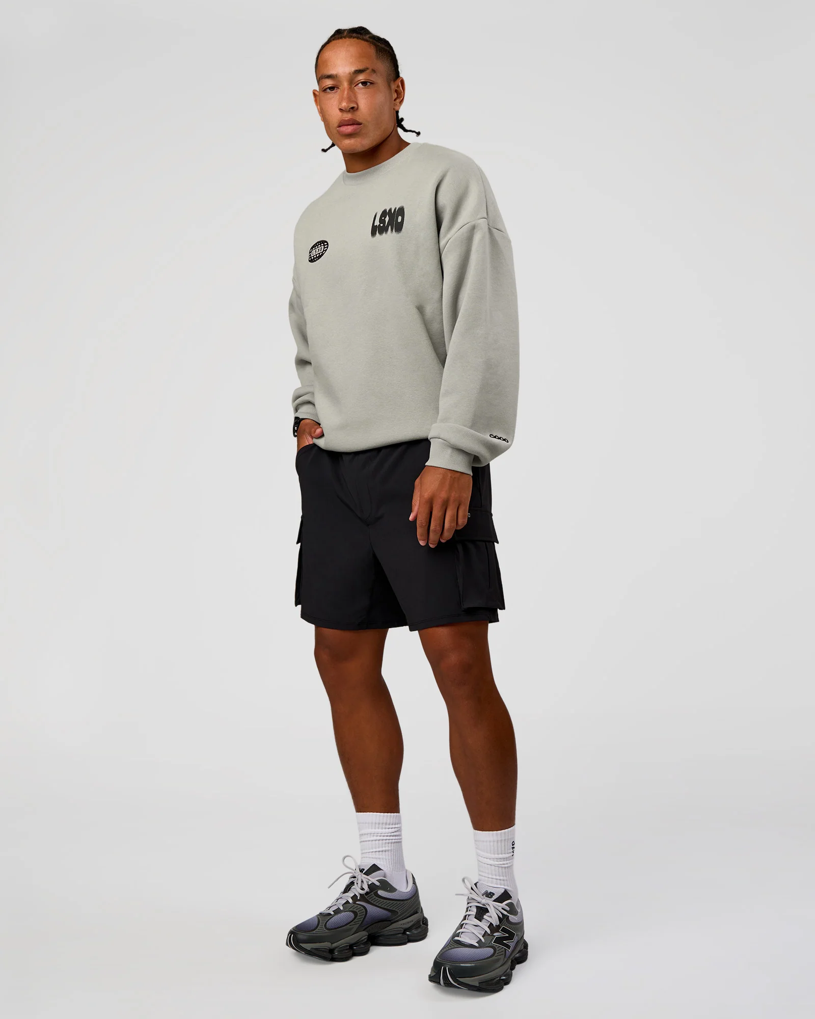 Static Grit Boxy Crew - Alloy-Black - Image 10